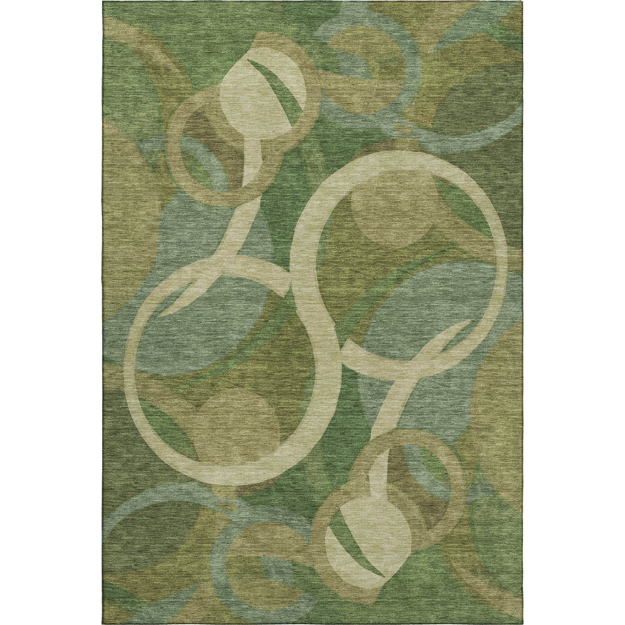 Sintra Machine Washable Transitional Green Rug 2'6" x 3'10" #shape_Rectangle