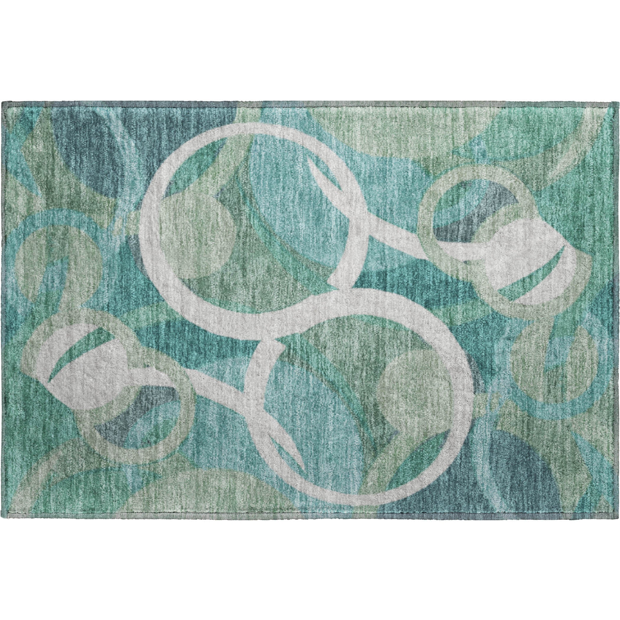 Sintra Machine Washable Transitional Teal Rug 1'8" x 2'6" #shape_Rectangle