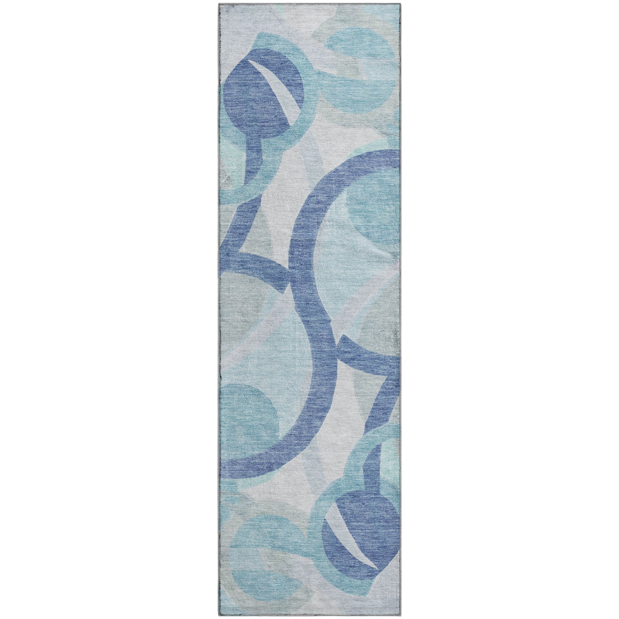 Chiang Mai Machine Washable Transitional Blue Rug 2'3" x 7'6" #shape_Runner