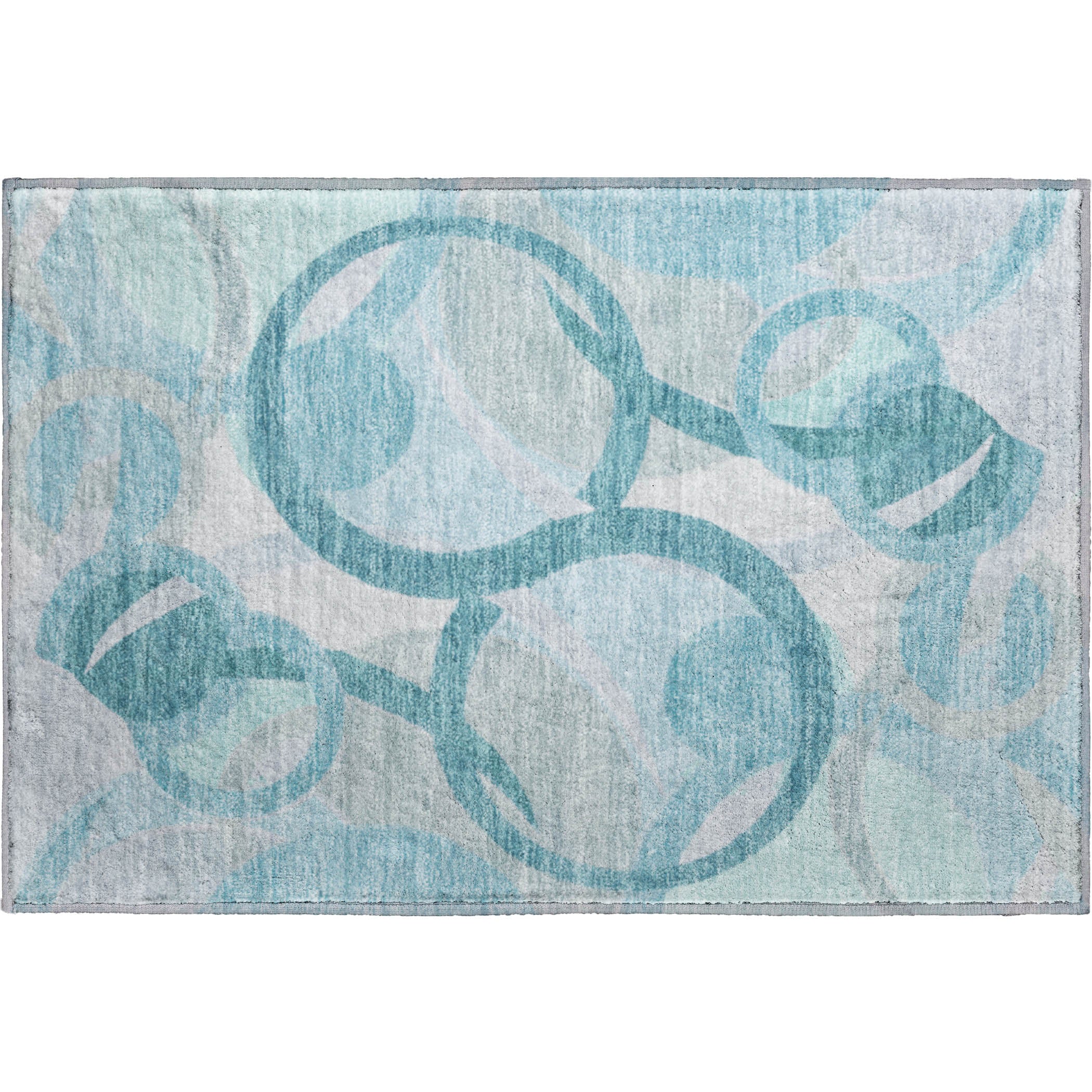 Chiang Mai Machine Washable Transitional Teal Rug 1'8" x 2'6" #shape_Rectangle