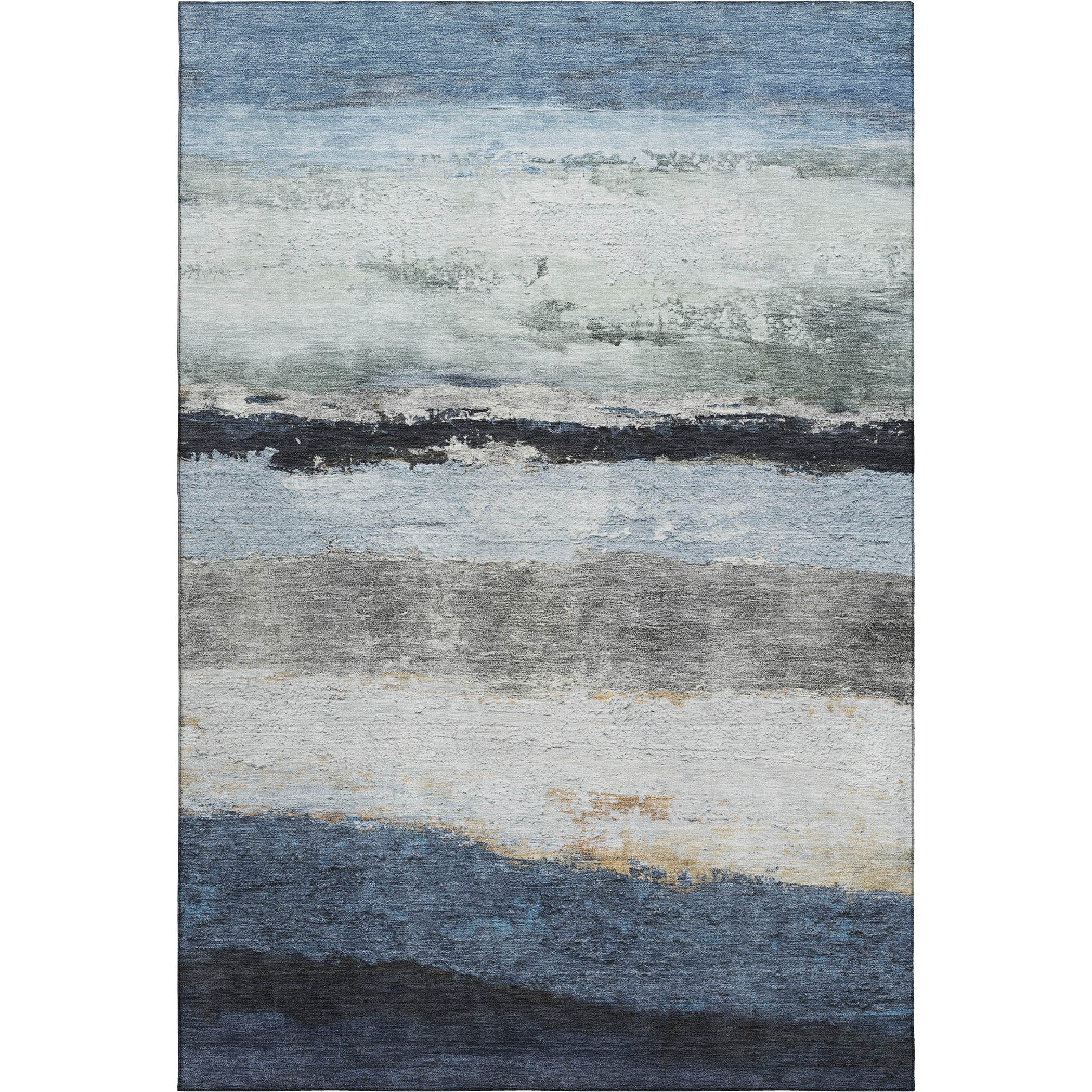 Lucerne Machine Washable Transitional Blue Rug 2'6" x 3'10" #shape_Rectangle