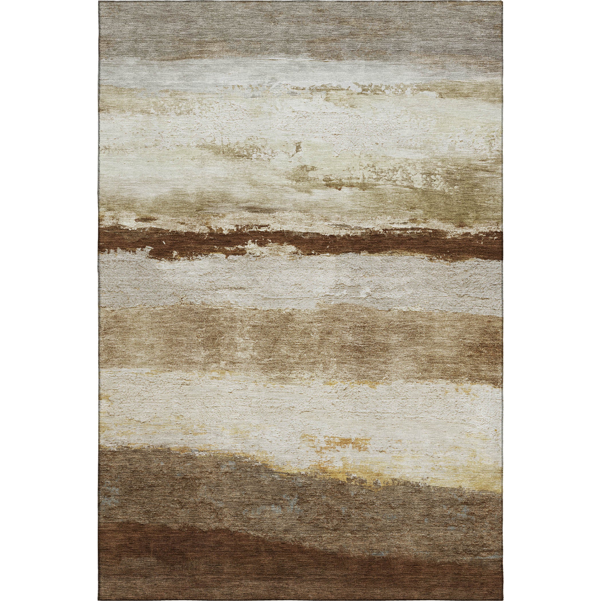 Lucerne Machine Washable Transitional Brown Rug 2'6" x 3'10" #shape_Rectangle