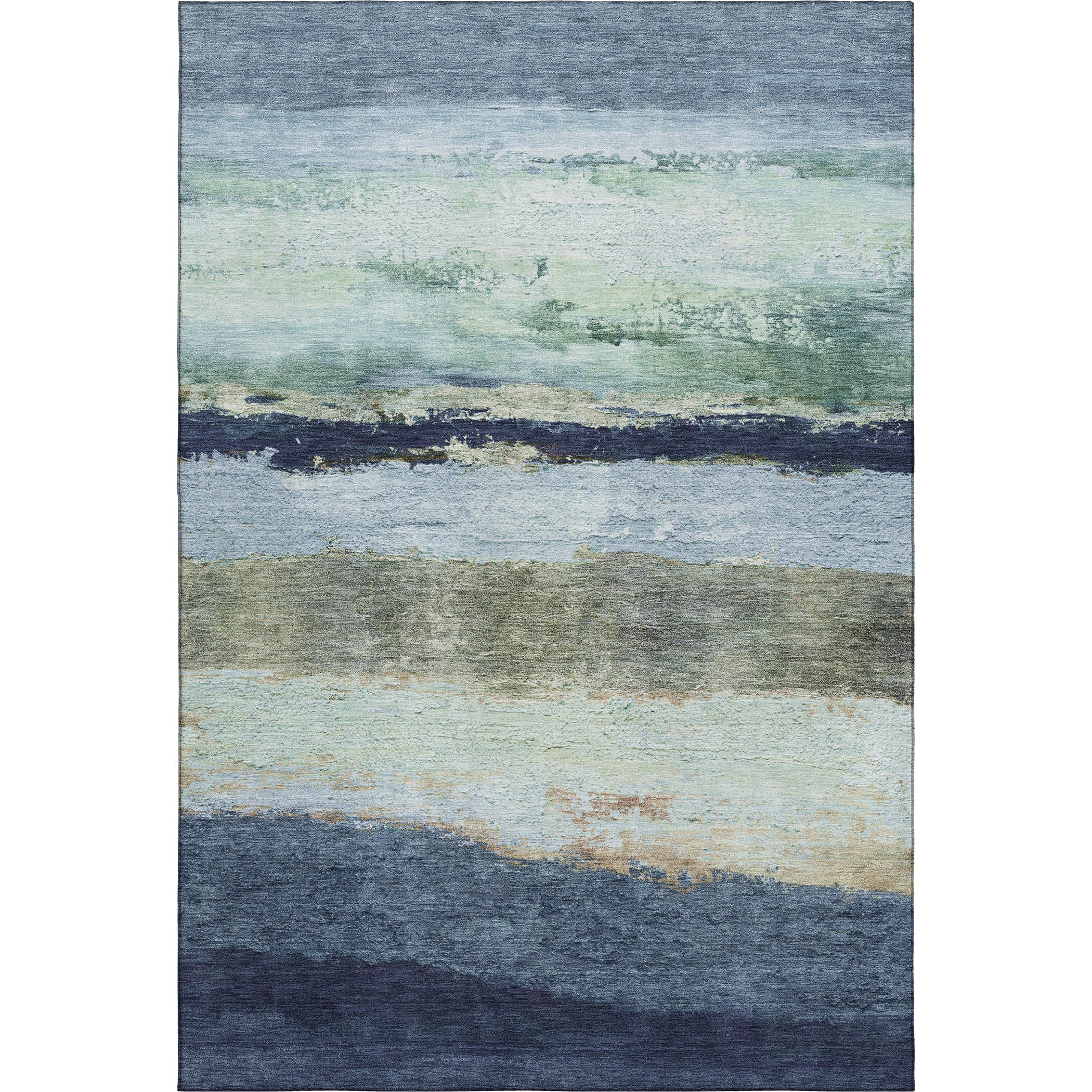 Lucerne Machine Washable Transitional Denim Blue Rug 2'6" x 3'10" #shape_Rectangle