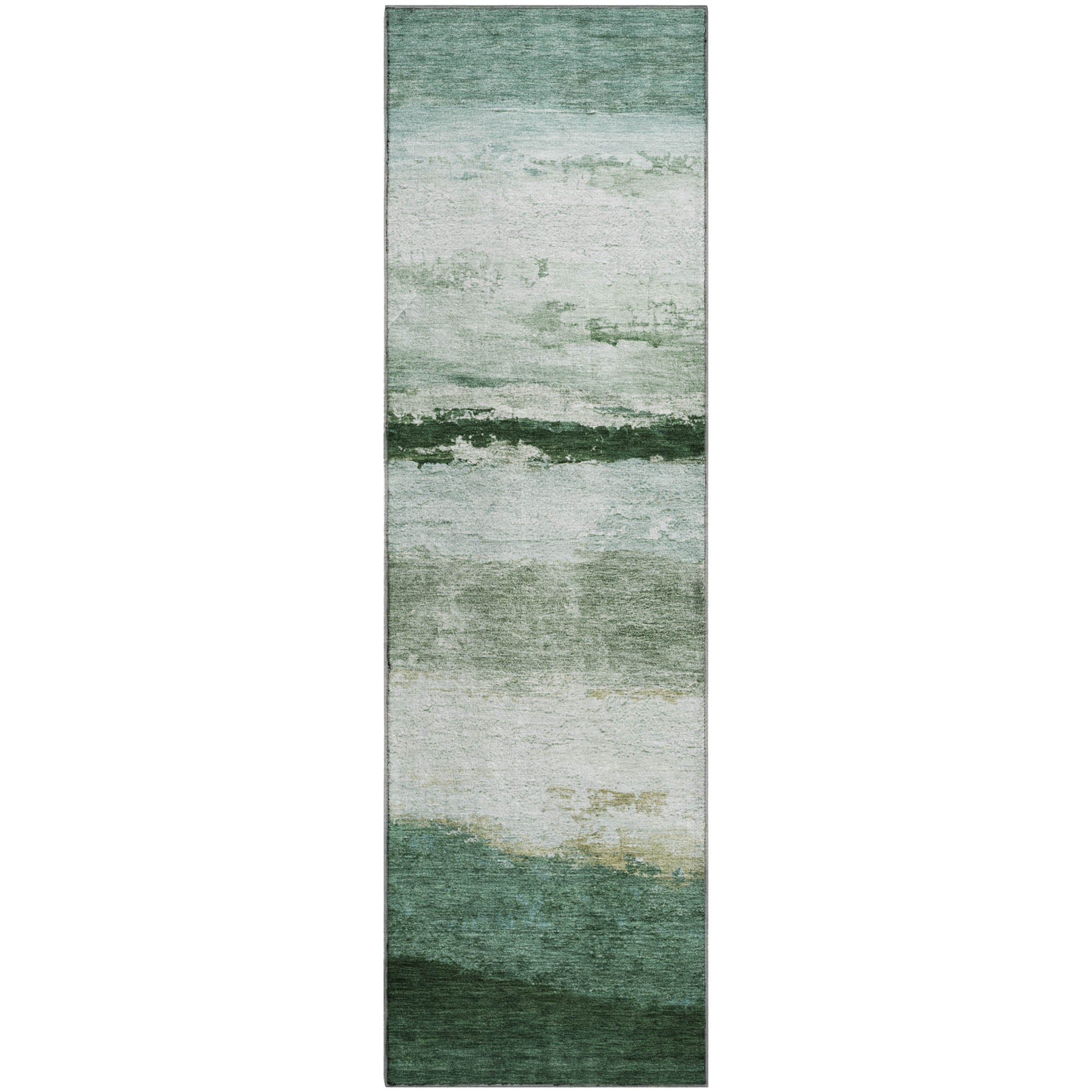 Lucerne Machine Washable Transitional Fern Green Rug 2'3" x 7'6" #shape_Runner