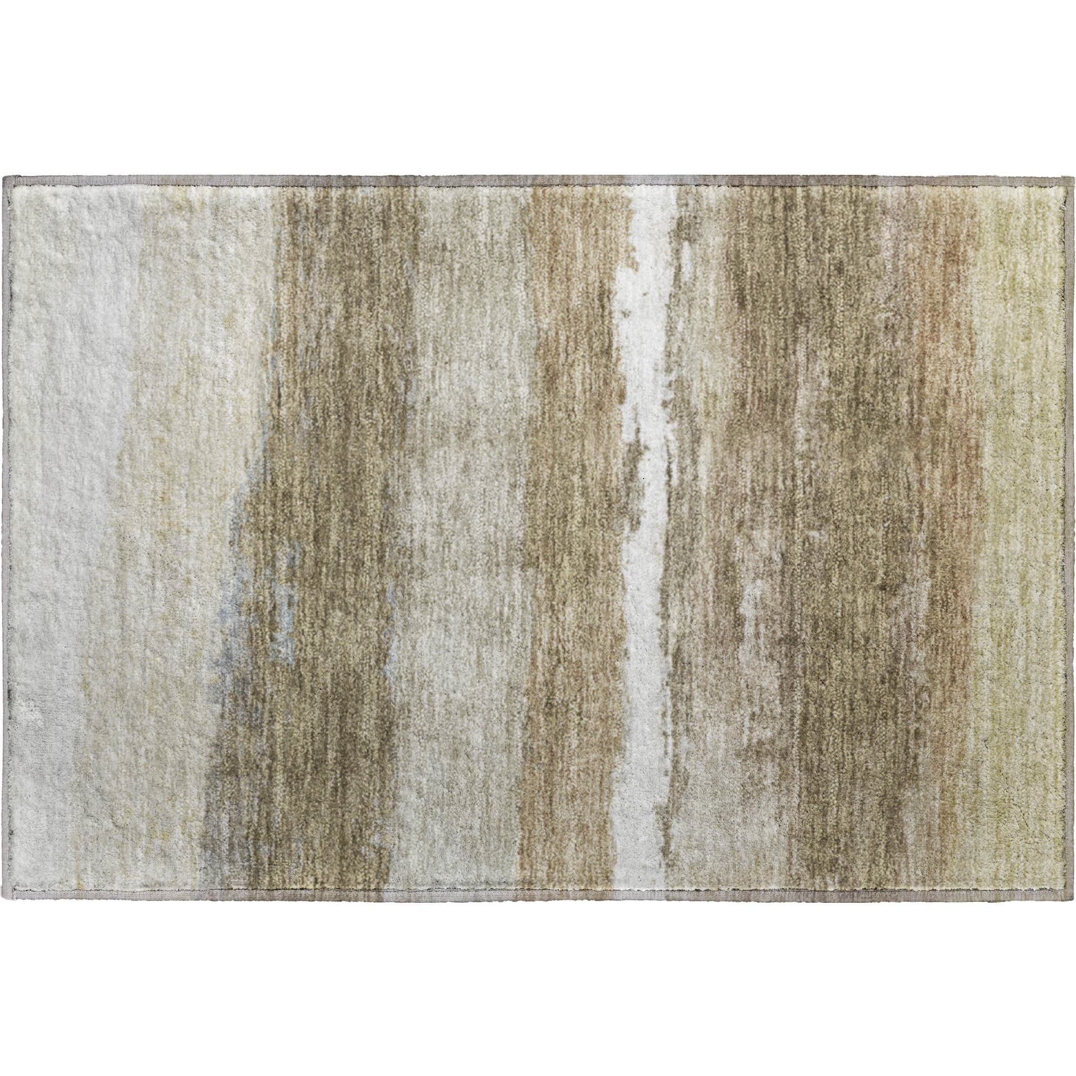 Lucerne Machine Washable Transitional Khaki Brown Rug 1'8" x 2'6" #shape_Rectangle