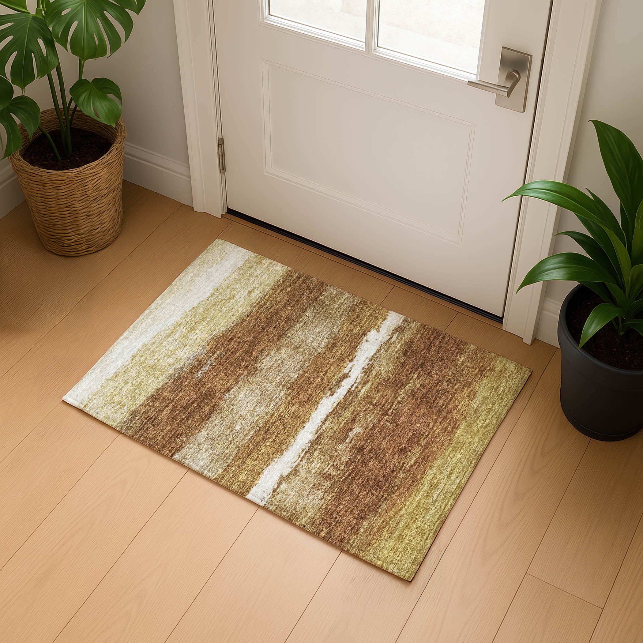 Lucerne Machine Washable Transitional Paprika Orange Rug 1'8" x 2'6" #shape_Rectangle