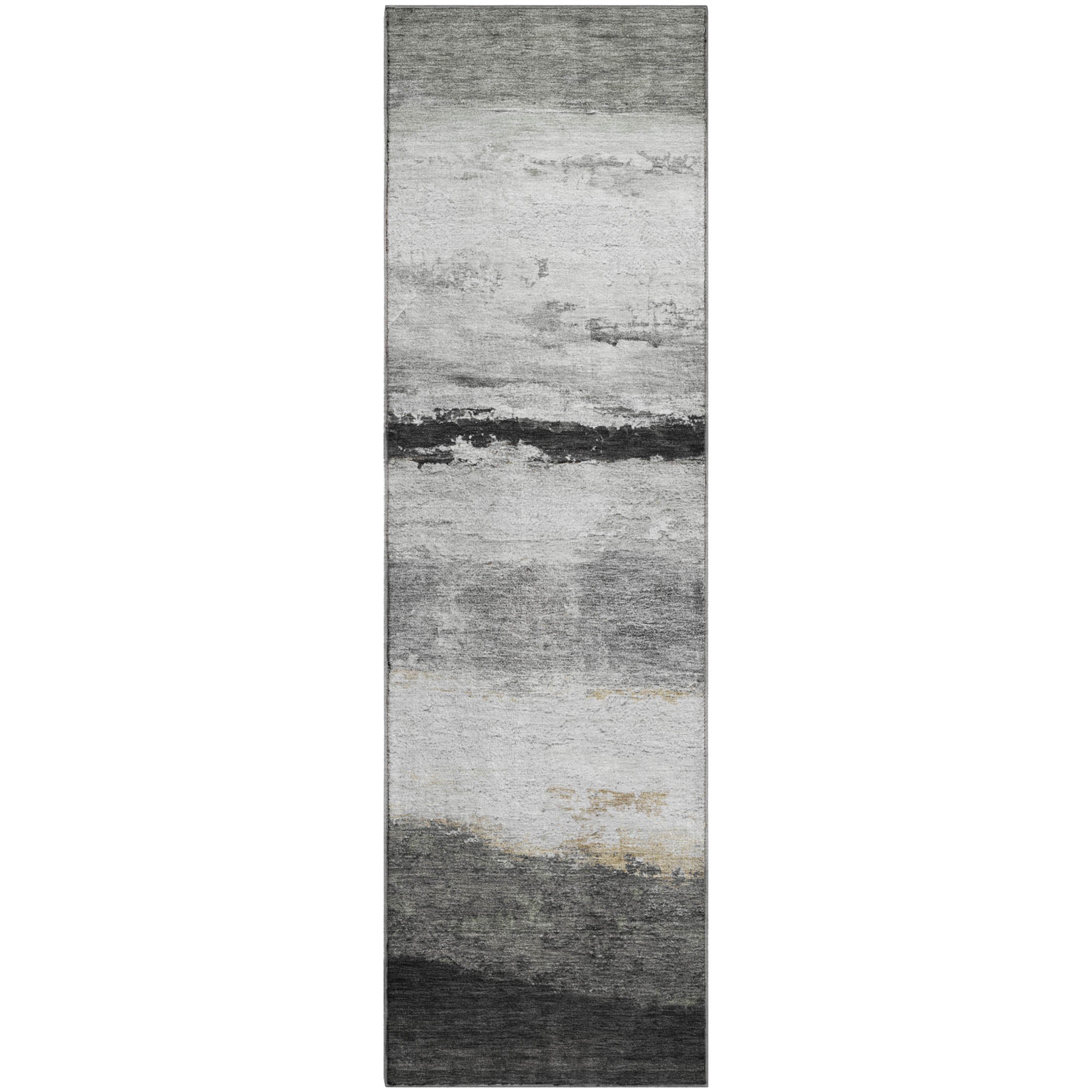 Lucerne Machine Washable Transitional Pewter Gray Rug 2'3" x 7'6" #shape_Runner