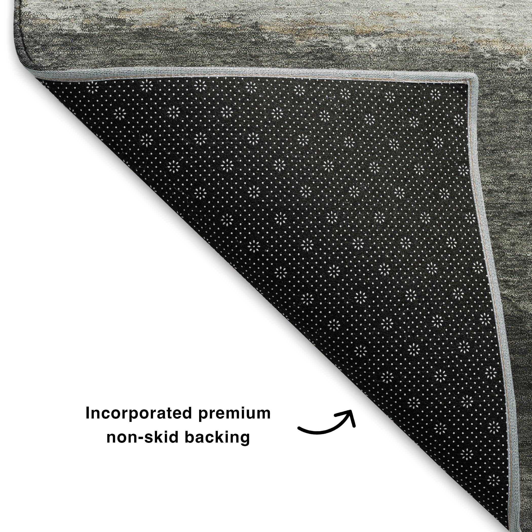 Lucerne Machine Washable Transitional Pewter Gray Rug 1'8" x 2'6" #shape_Rectangle