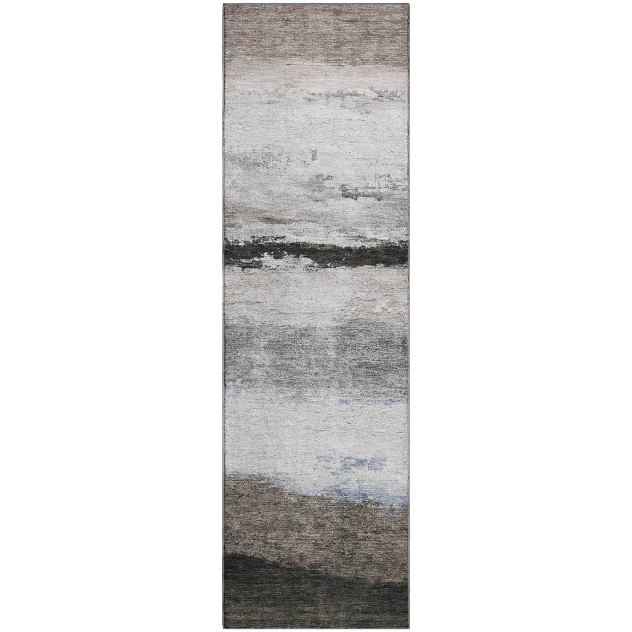 Lucerne Machine Washable Transitional Taupe Brown Rug 2'3" x 7'6" #shape_Runner
