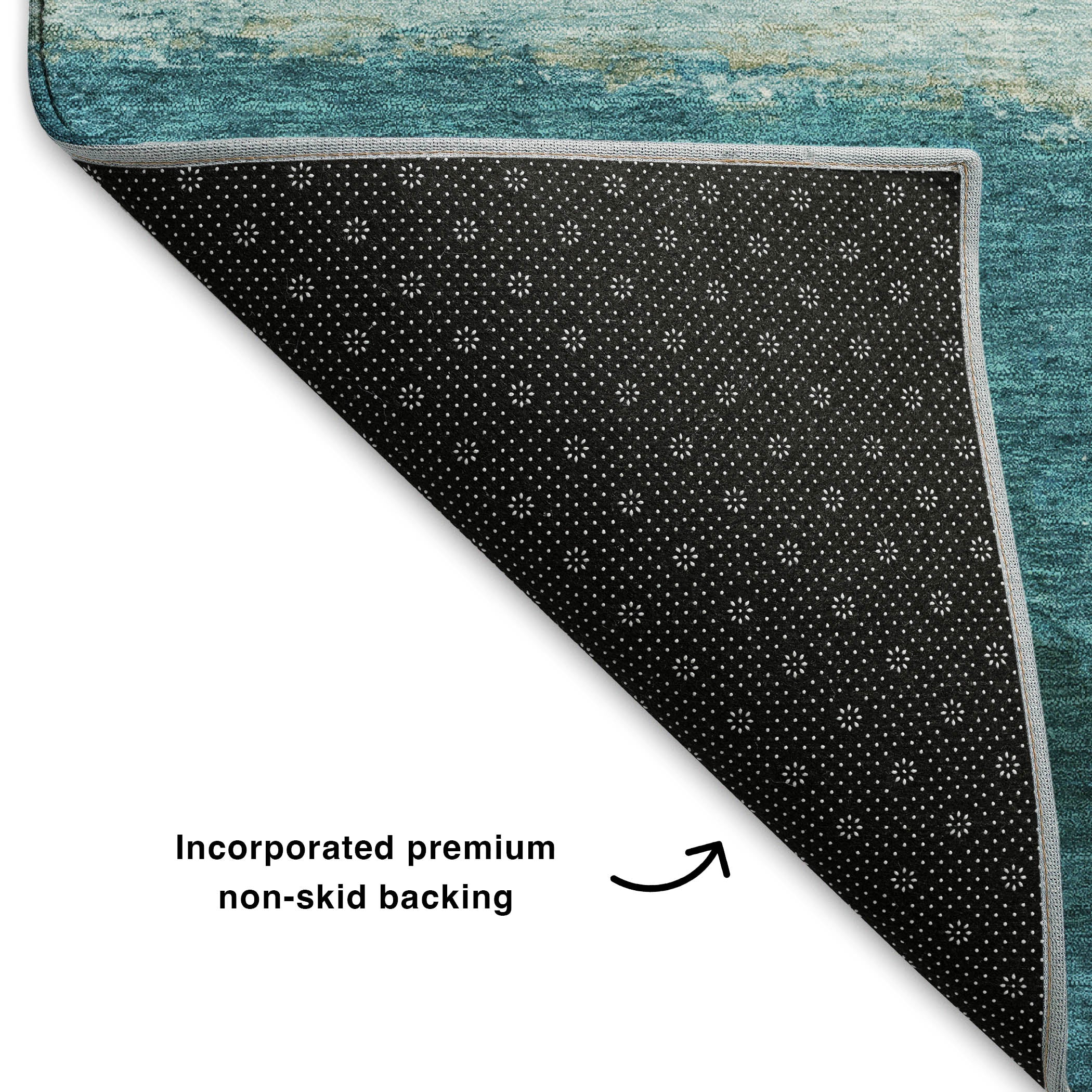 Lucerne Machine Washable Transitional Teal Rug 1'8" x 2'6" #shape_Rectangle