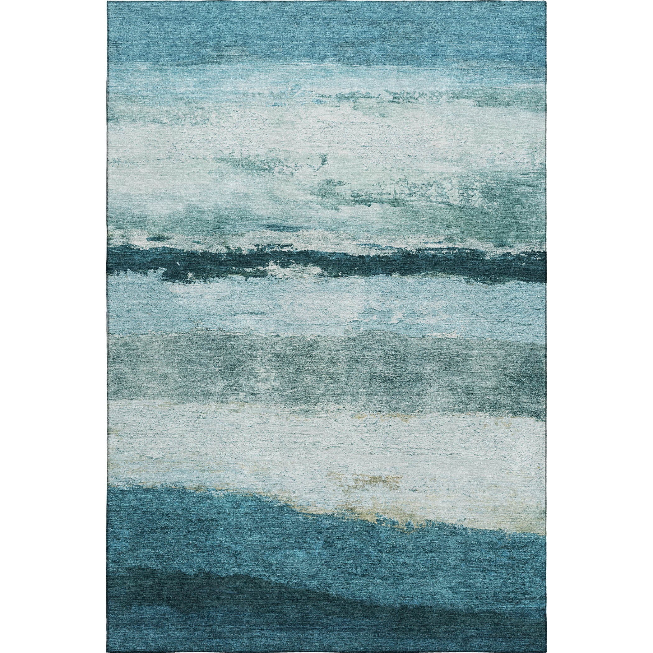 Lucerne Machine Washable Transitional Teal Rug 2'6" x 3'10" #shape_Rectangle