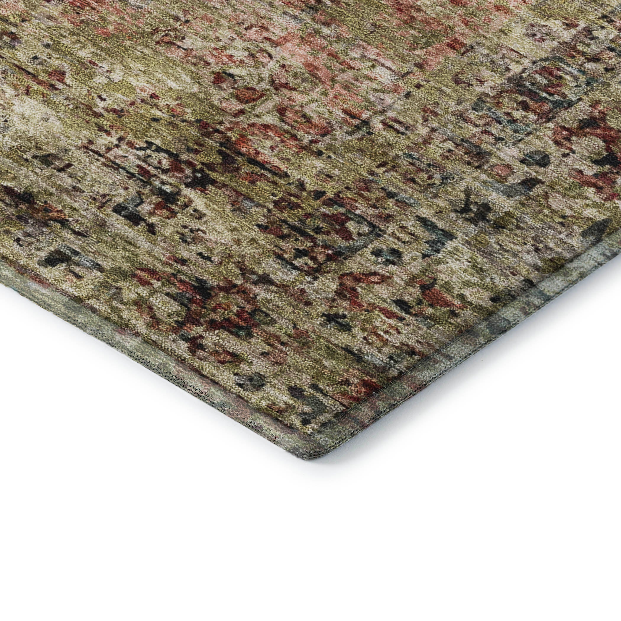 Bangkok Machine Washable Traditional Terracotta Orange Rug 1'8" x 2'6" #shape_Rectangle