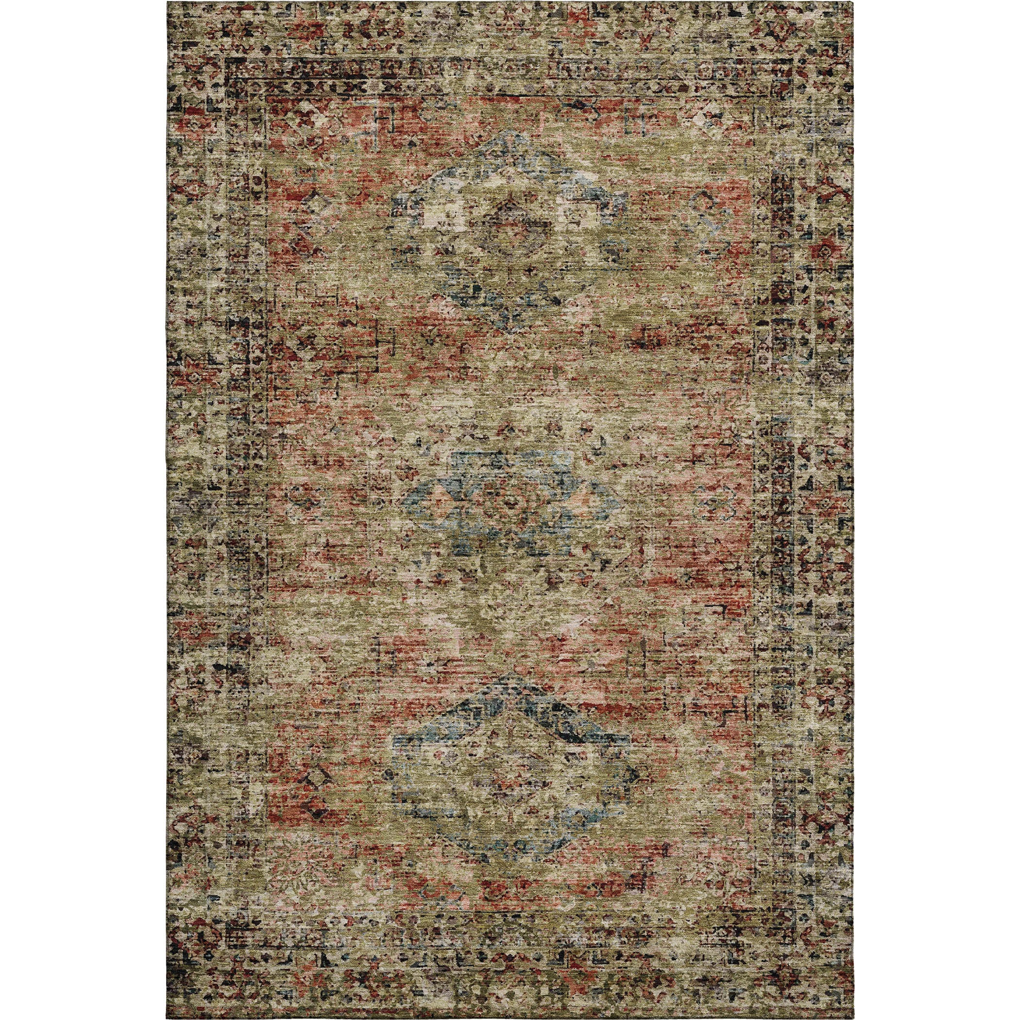 Bangkok Machine Washable Traditional Terracotta Orange Rug 2'6" x 3'10" #shape_Rectangle