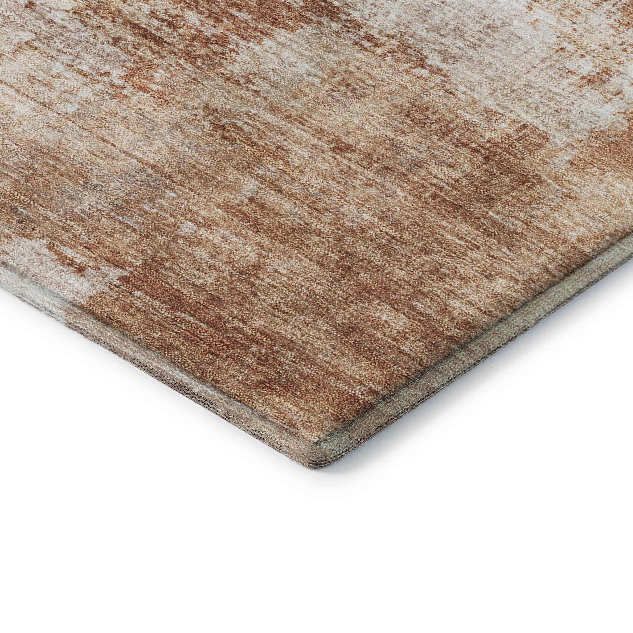 Queenstown Machine Washable Transitional Copper Orange Rug 1'8" x 2'6" #shape_Rectangle