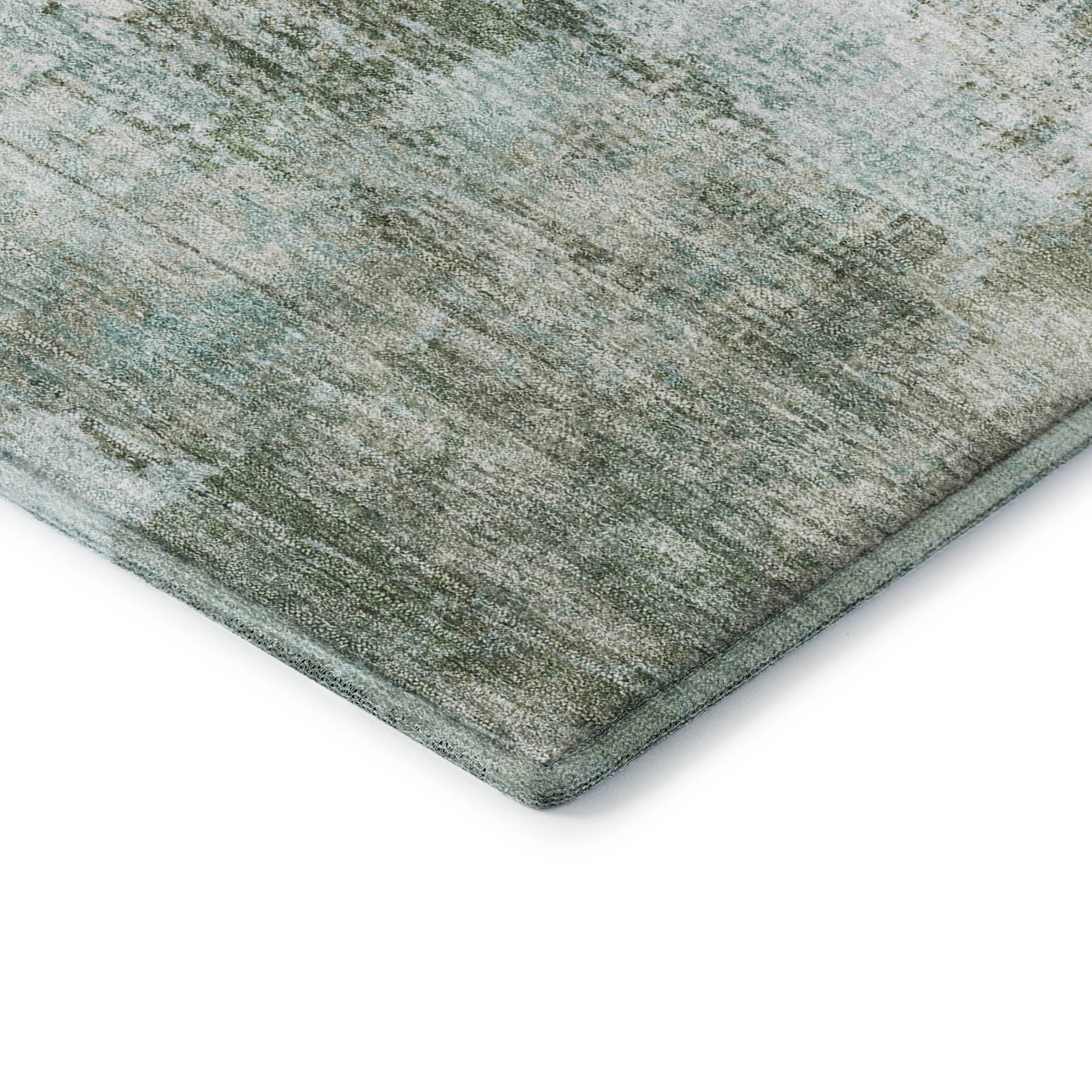 Queenstown Machine Washable Transitional Sage Green Rug 1'8" x 2'6" #shape_Rectangle