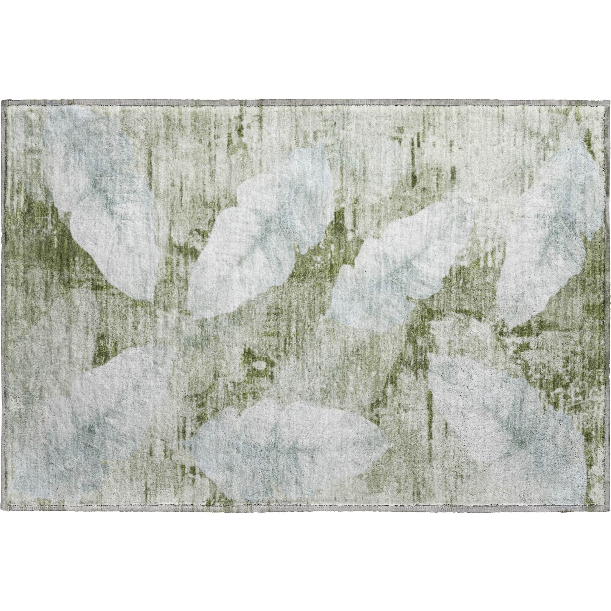 Santorini Machine Washable Transitional Aloe Green Rug 1'8" x 2'6" #shape_Rectangle