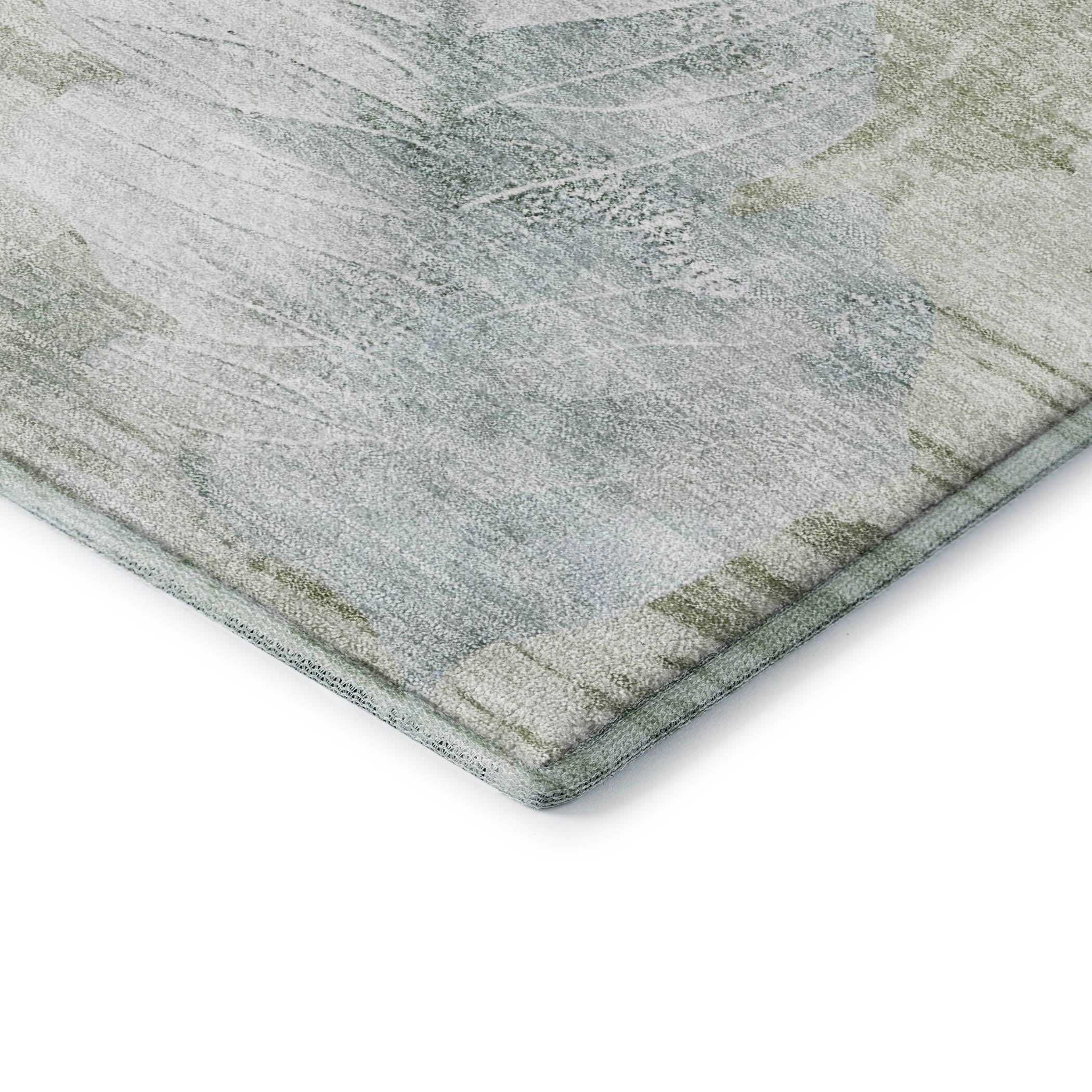 Santorini Machine Washable Transitional Aloe Green Rug 1'8" x 2'6" #shape_Rectangle