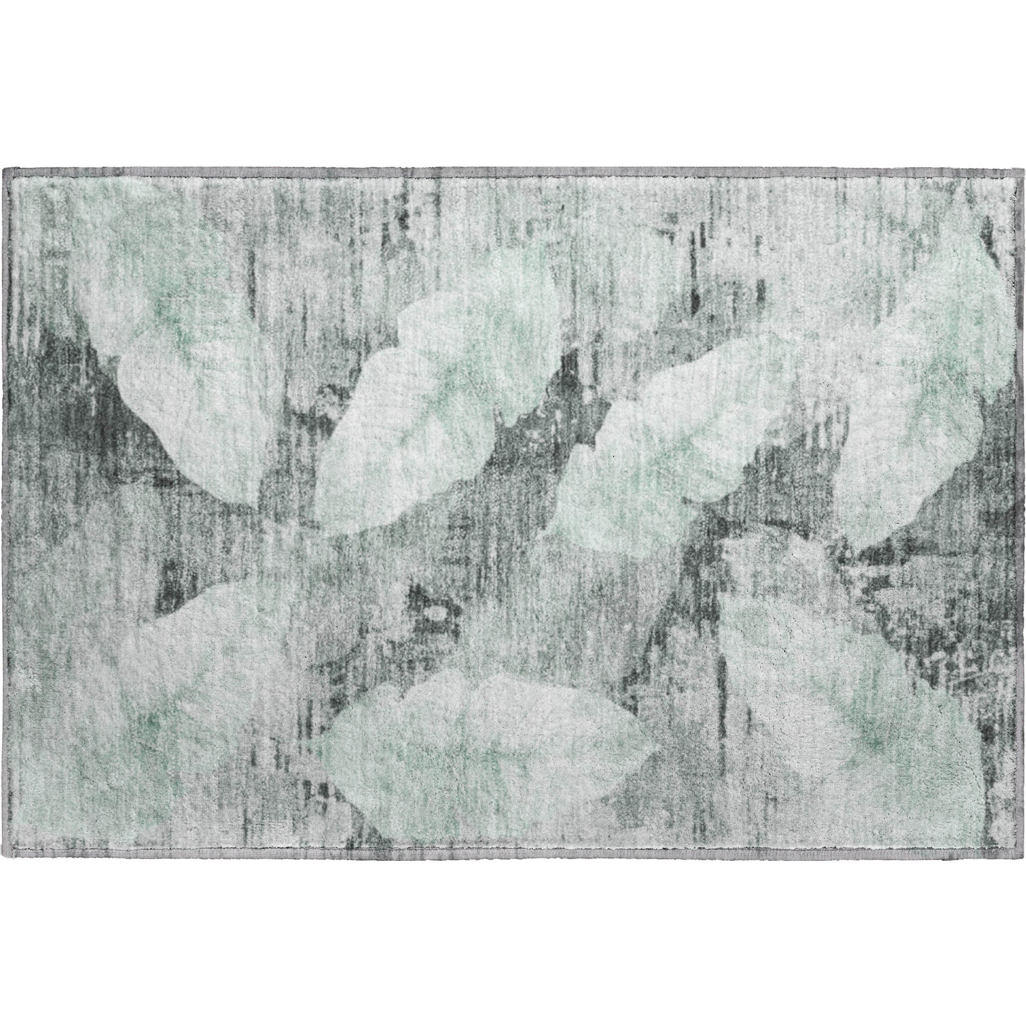 Santorini Machine Washable Transitional Teal Rug 1'8" x 2'6" #shape_Rectangle