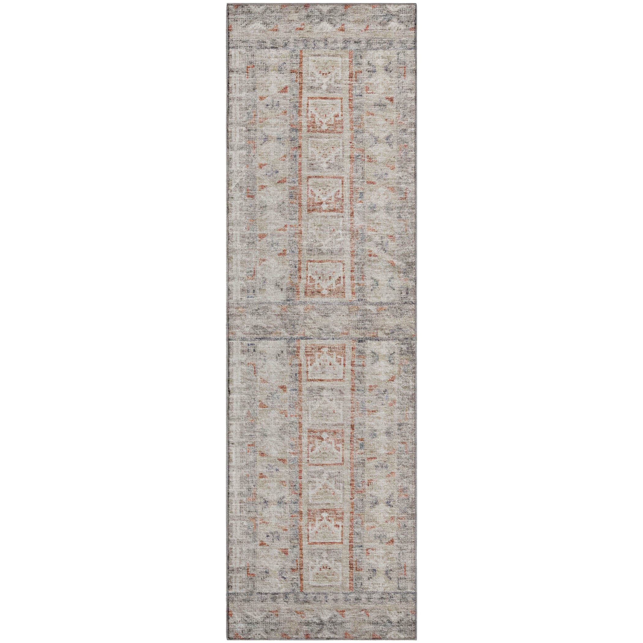 Colombo Machine Washable Transitional Beige Brown Rug 2'3" x 7'6" #shape_Runner