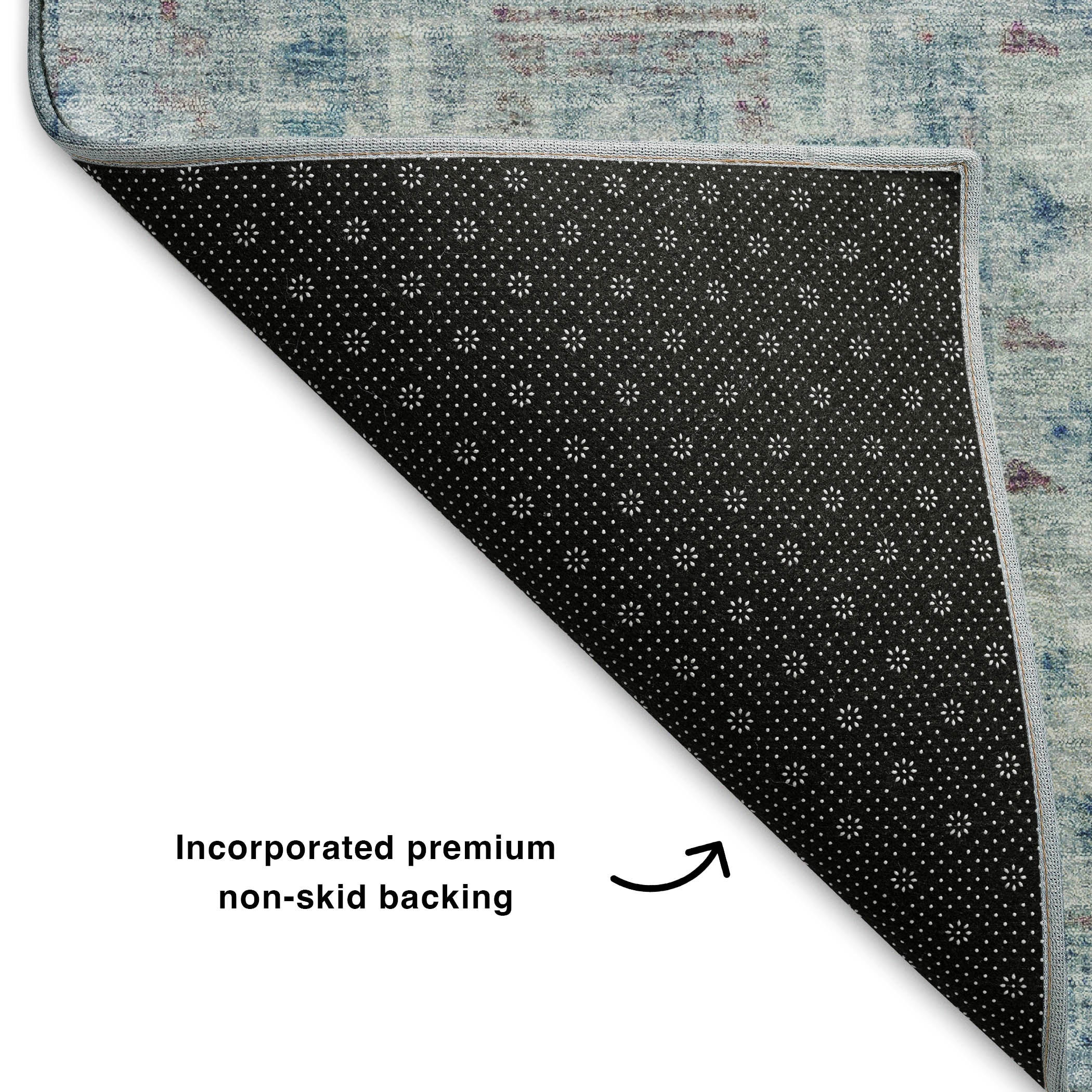 Colombo Machine Washable Transitional Blue Rug 1'8" x 2'6" #shape_Rectangle