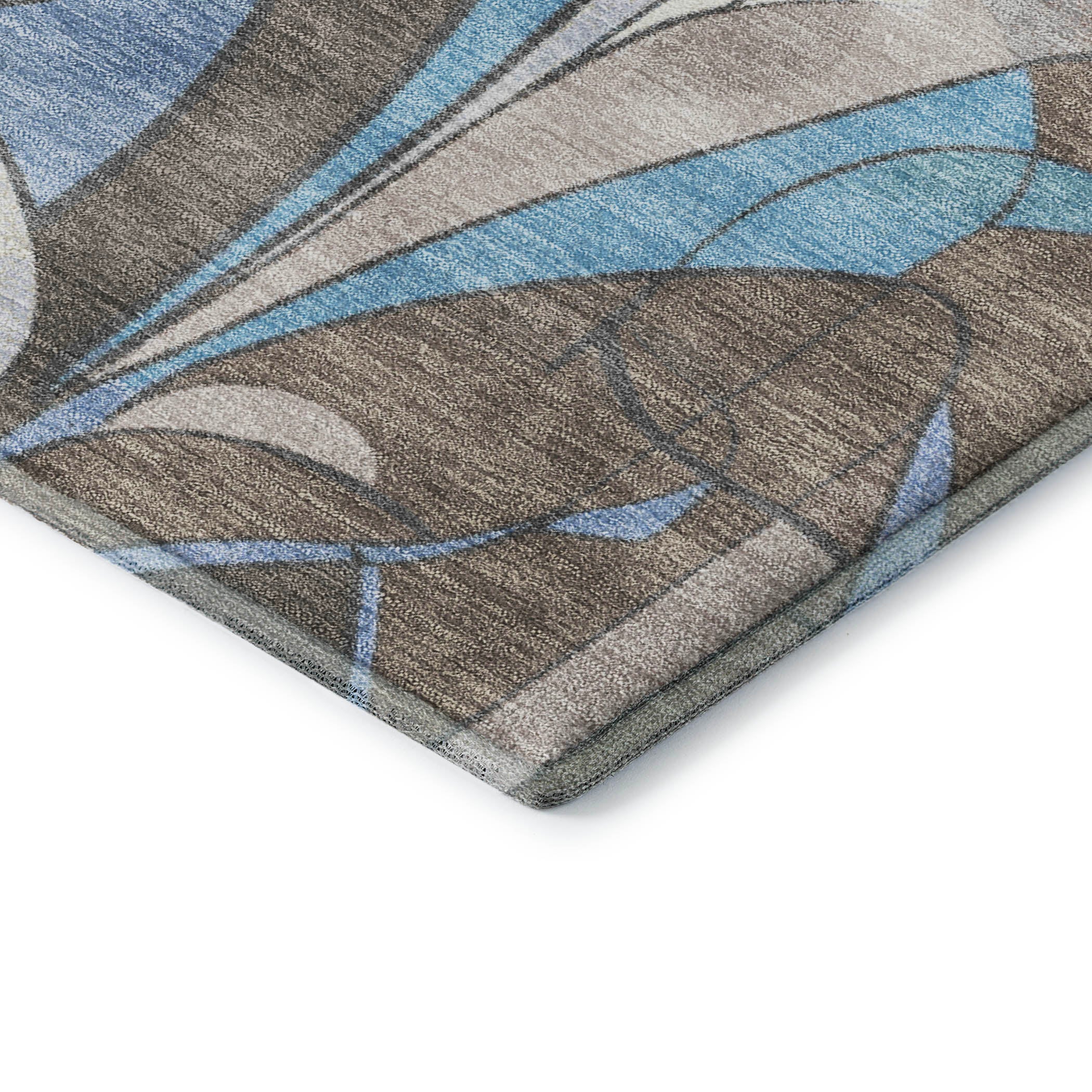 Kotor Machine Washable Transitional Brown Rug 1'8" x 2'6" #shape_Rectangle