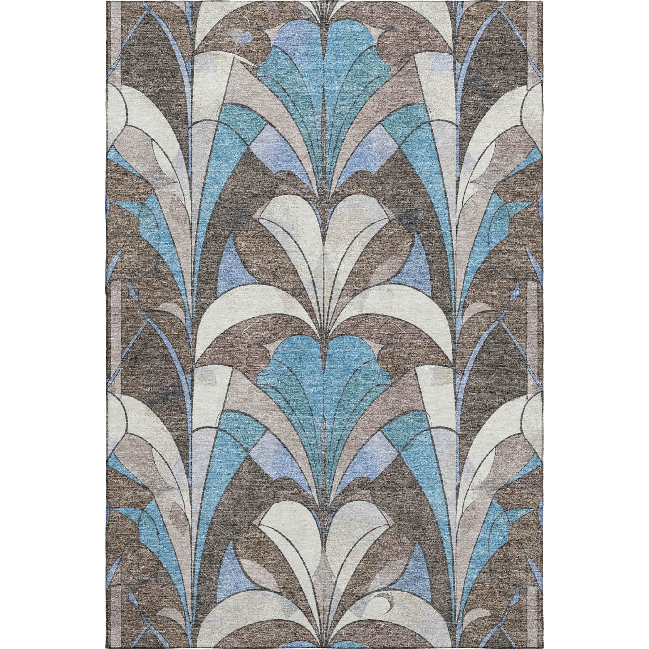 Kotor Machine Washable Transitional Brown Rug 2'6" x 3'10" #shape_Rectangle