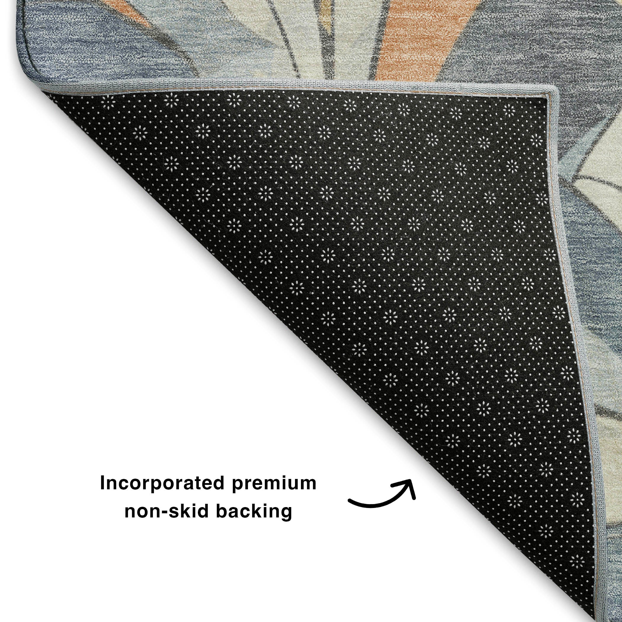 Kotor Machine Washable Transitional Denim Blue Rug 1'8" x 2'6" #shape_Rectangle