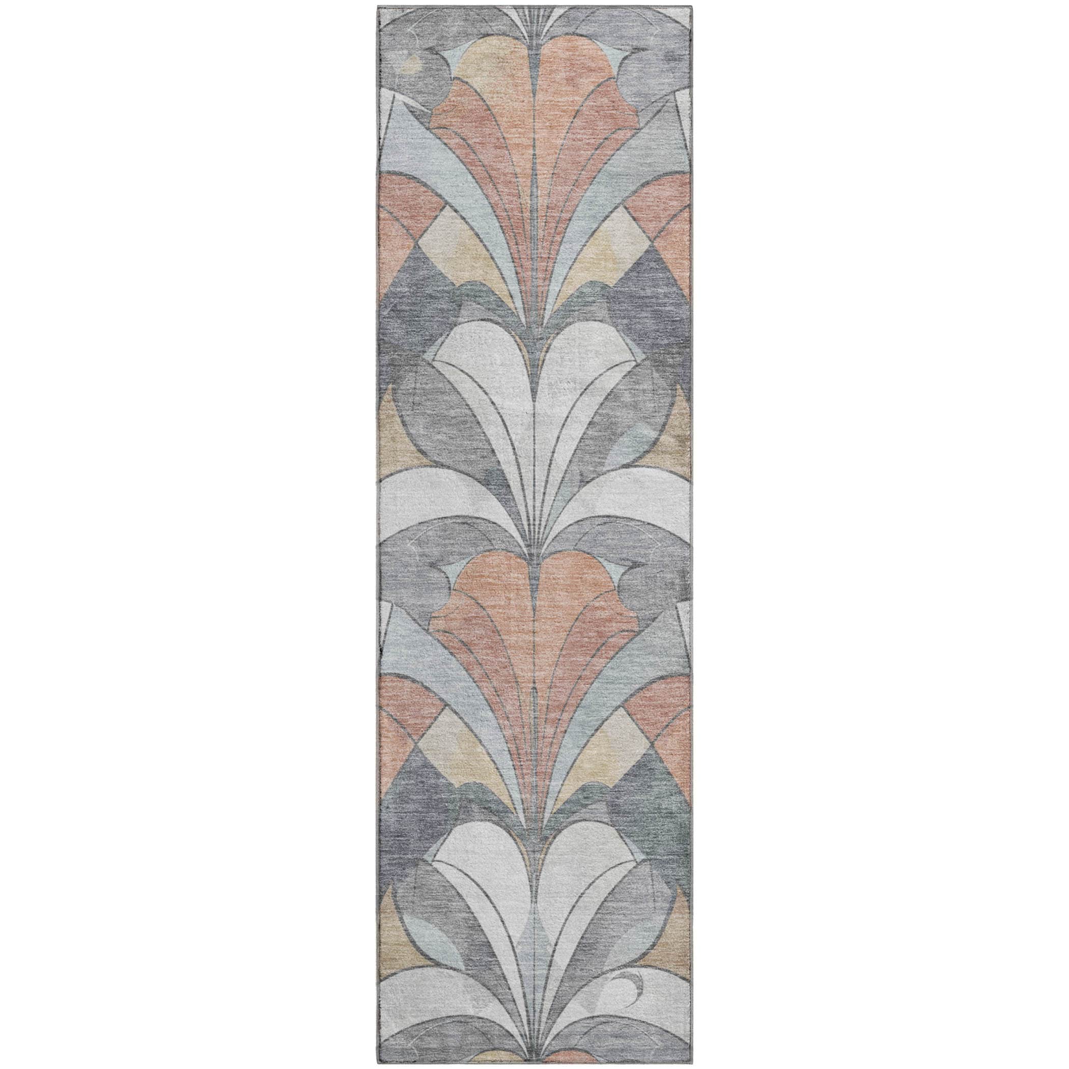 Kotor Machine Washable Transitional Gray Rug 2'3" x 7'6" #shape_Runner