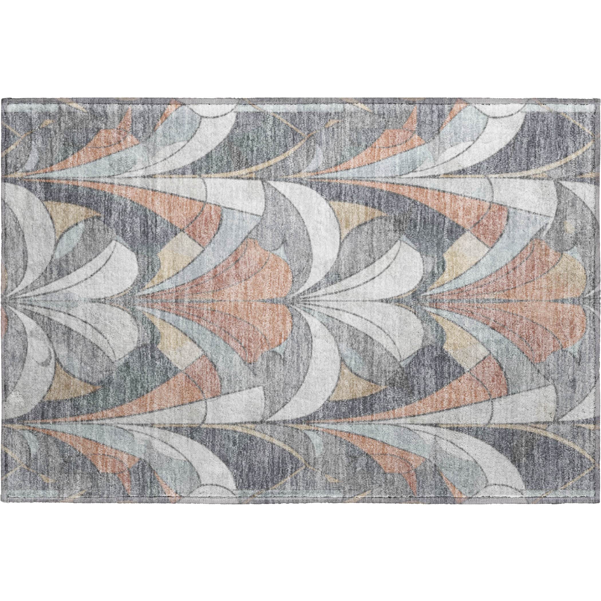 Kotor Machine Washable Transitional Gray Rug 1'8" x 2'6" #shape_Rectangle