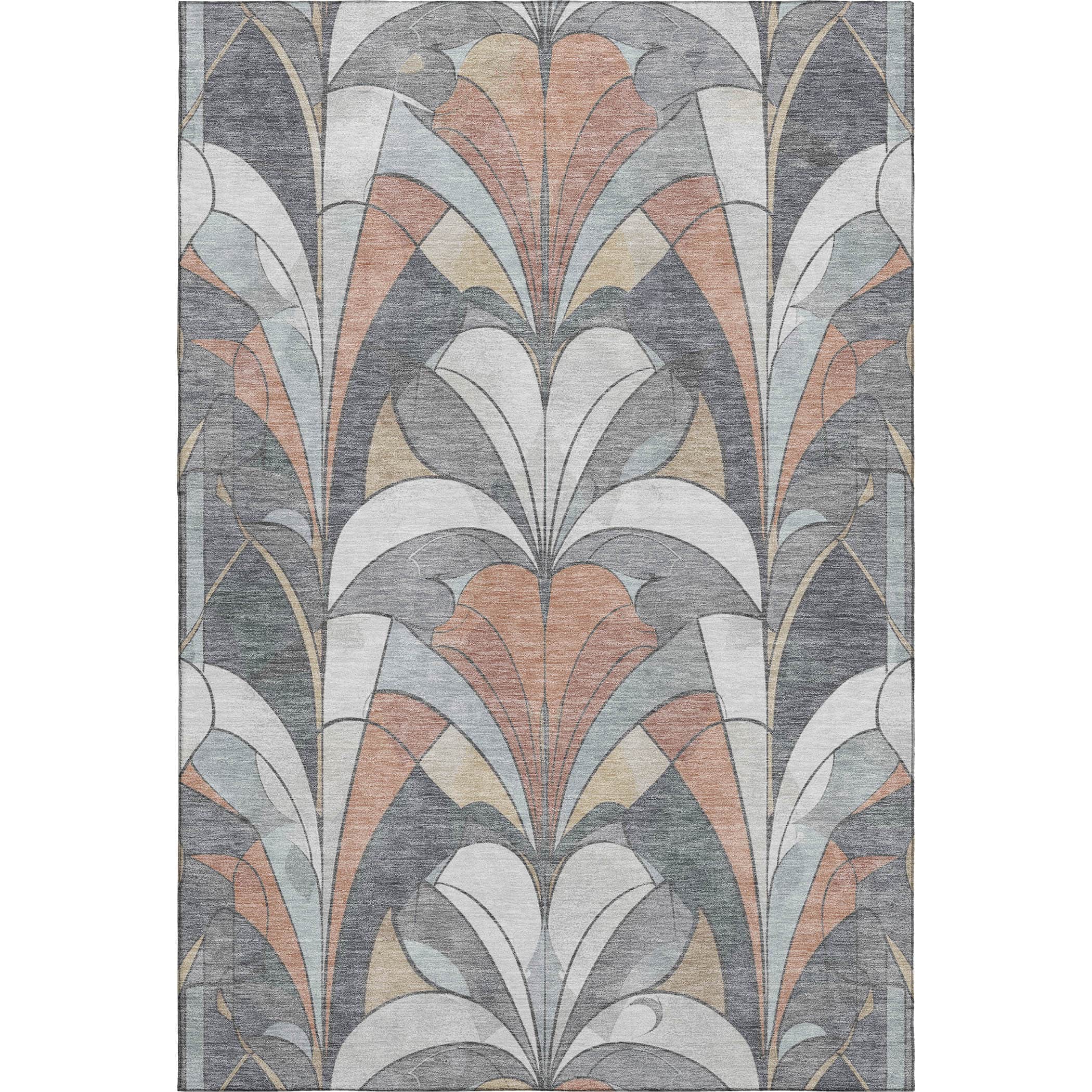 Kotor Machine Washable Transitional Gray Rug 2'6" x 3'10" #shape_Rectangle