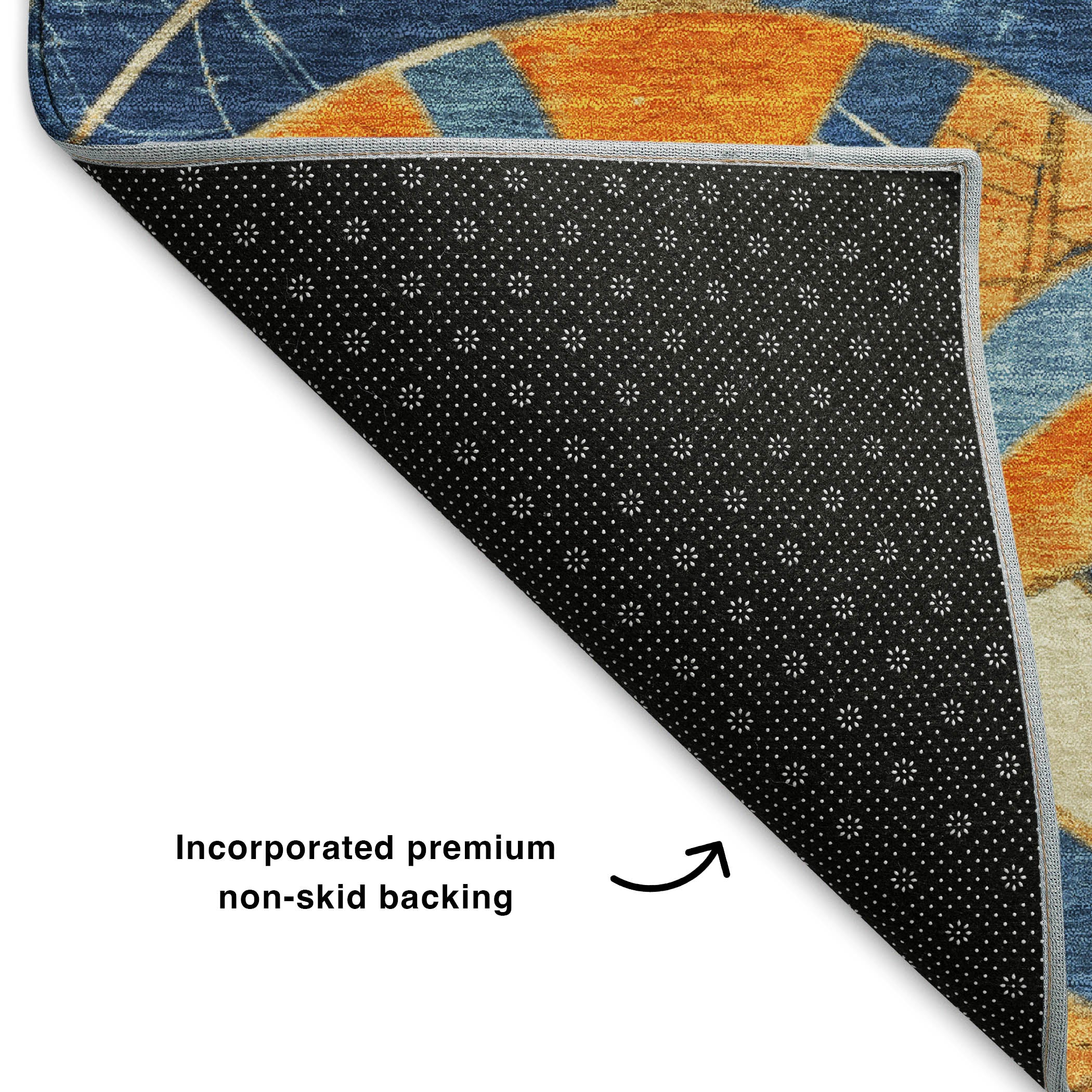 Antigua Machine Washable Transitional Blue Rug 1'8" x 2'6" #shape_Rectangle