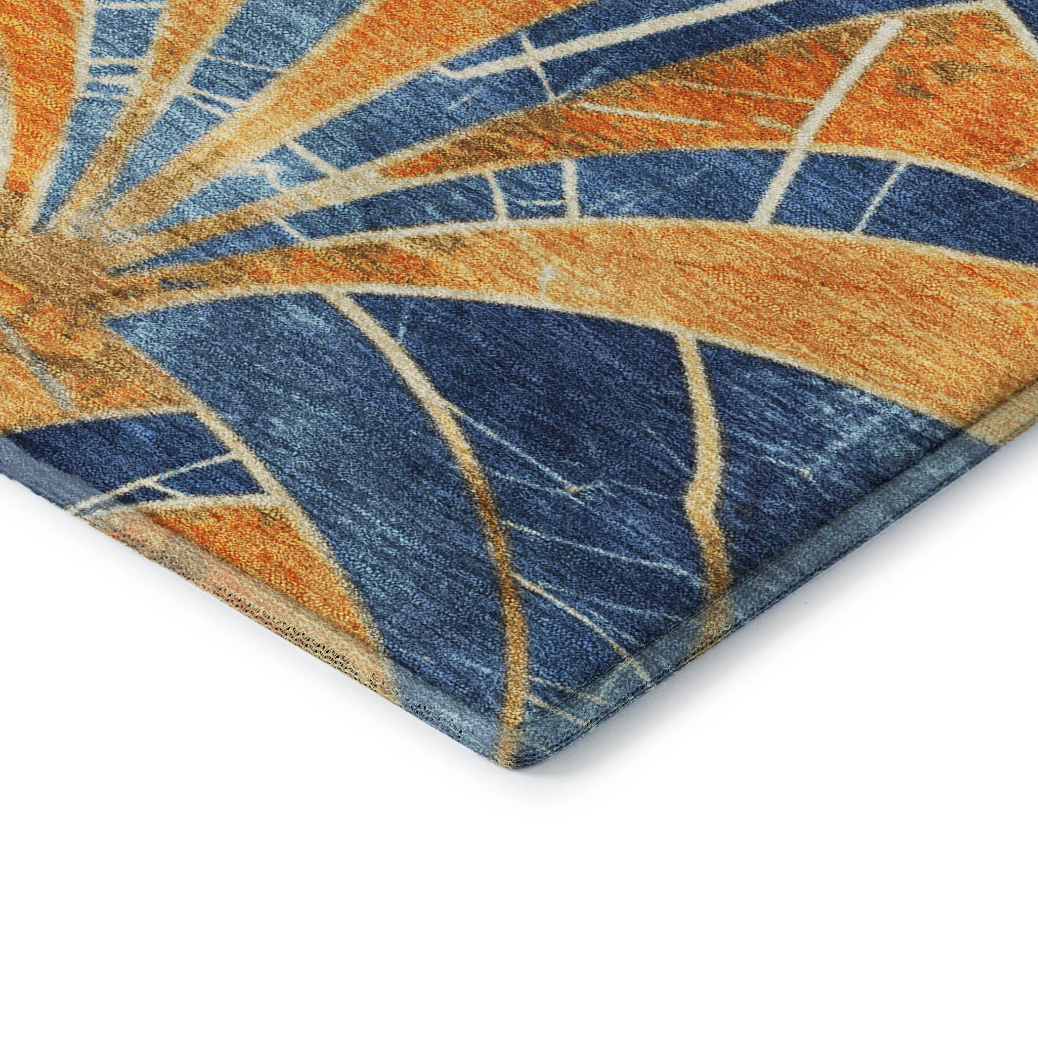 Antigua Machine Washable Transitional Blue Rug 1'8" x 2'6" #shape_Rectangle