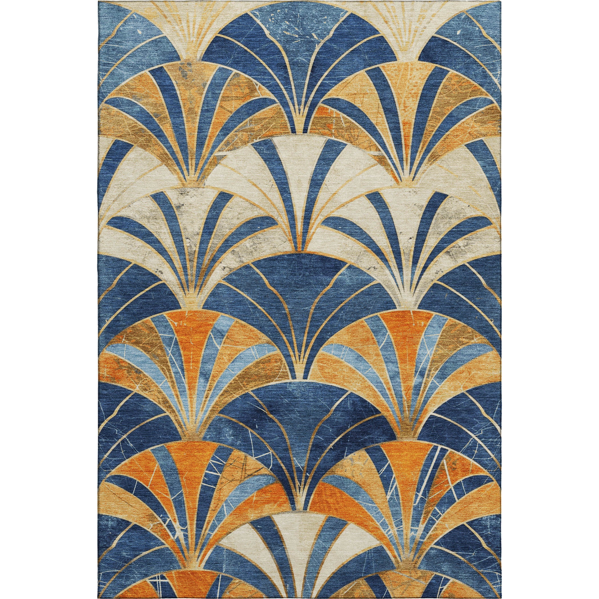 Antigua Machine Washable Transitional Blue Rug 2'6" x 3'10" #shape_Rectangle