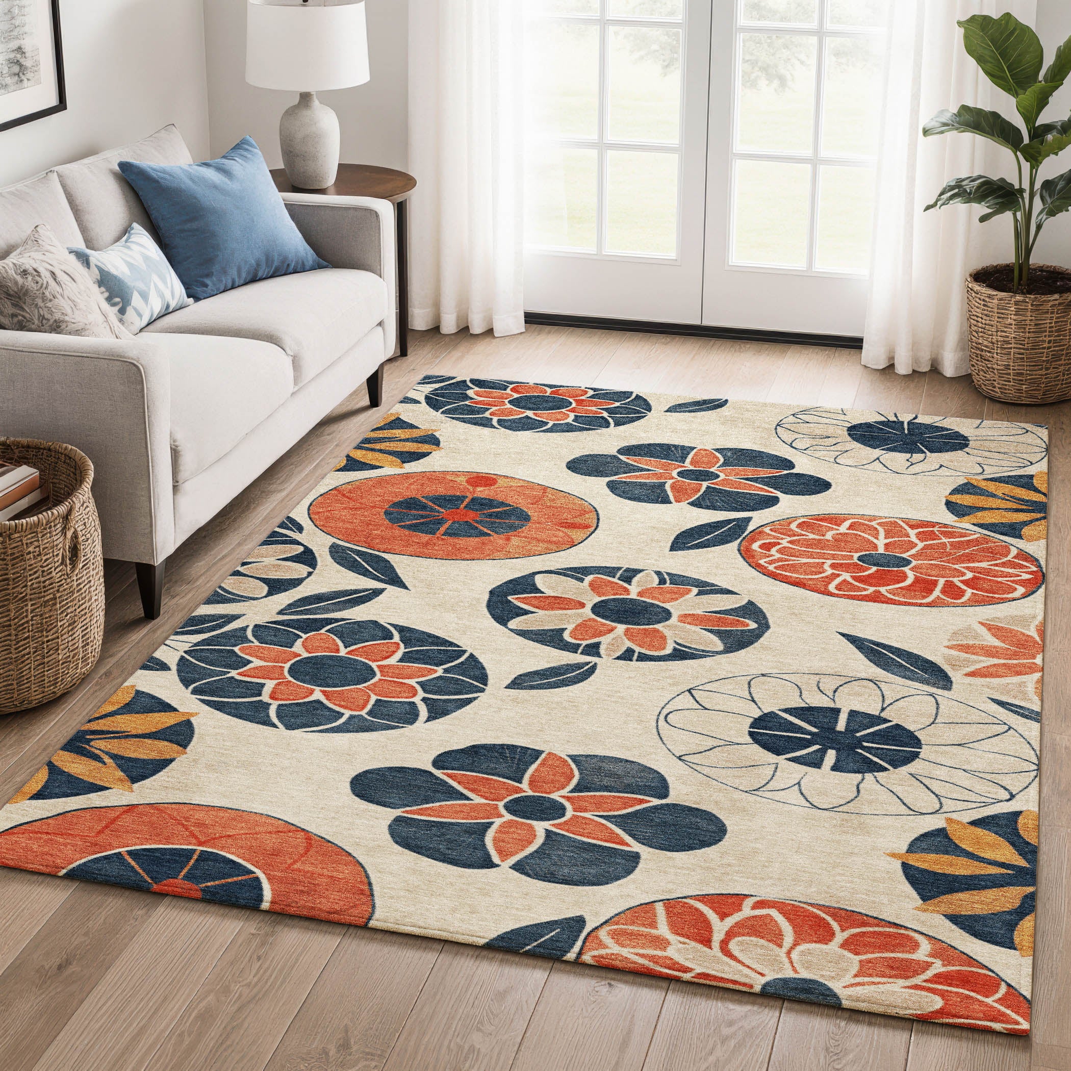 Bogota Machine Washable Transitional Beige Brown Rug 2'6" x 3'10" #shape_Rectangle