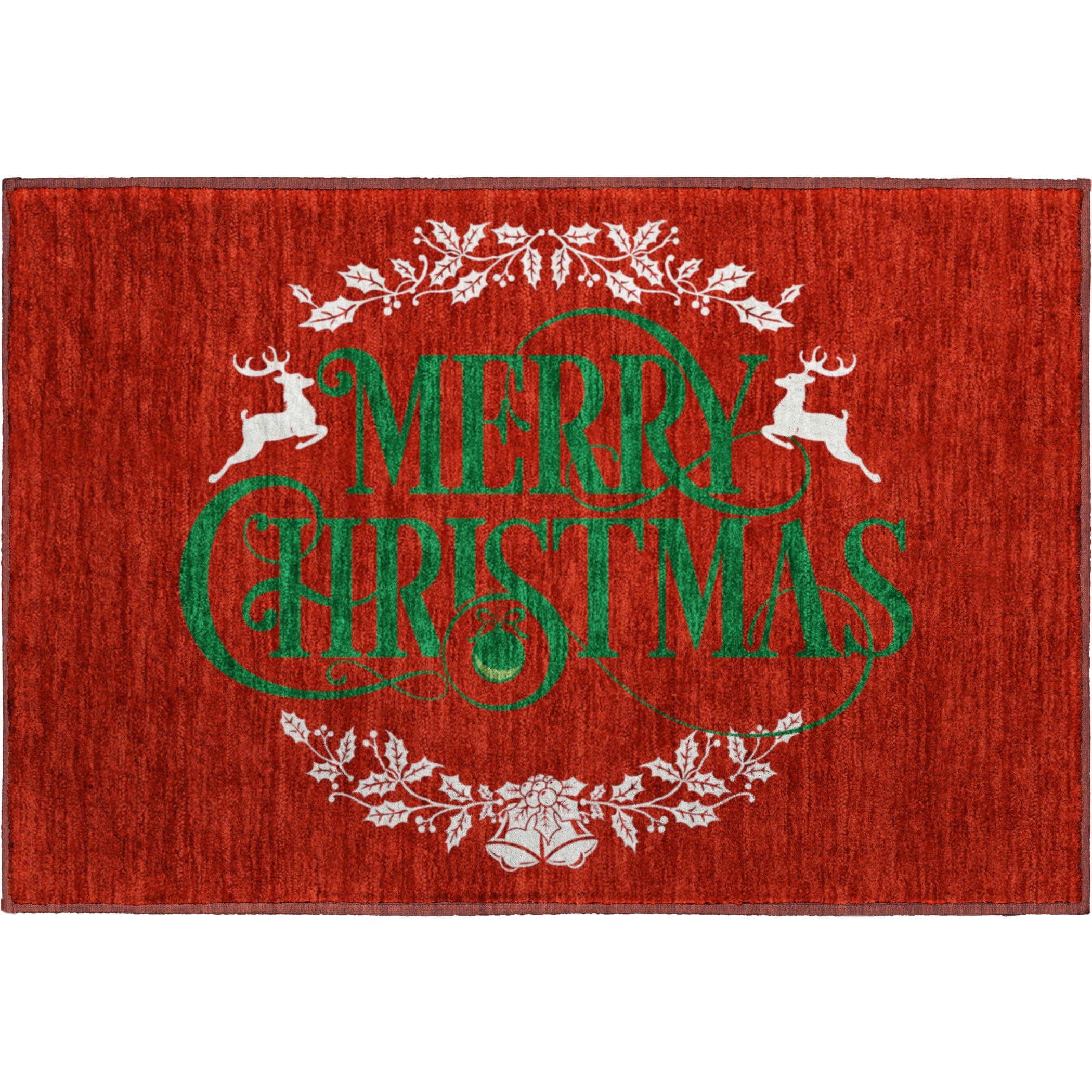 Bogota Machine Washable Holiday Ruby Red Rug 1'8" x 2'6" #shape_Rectangle