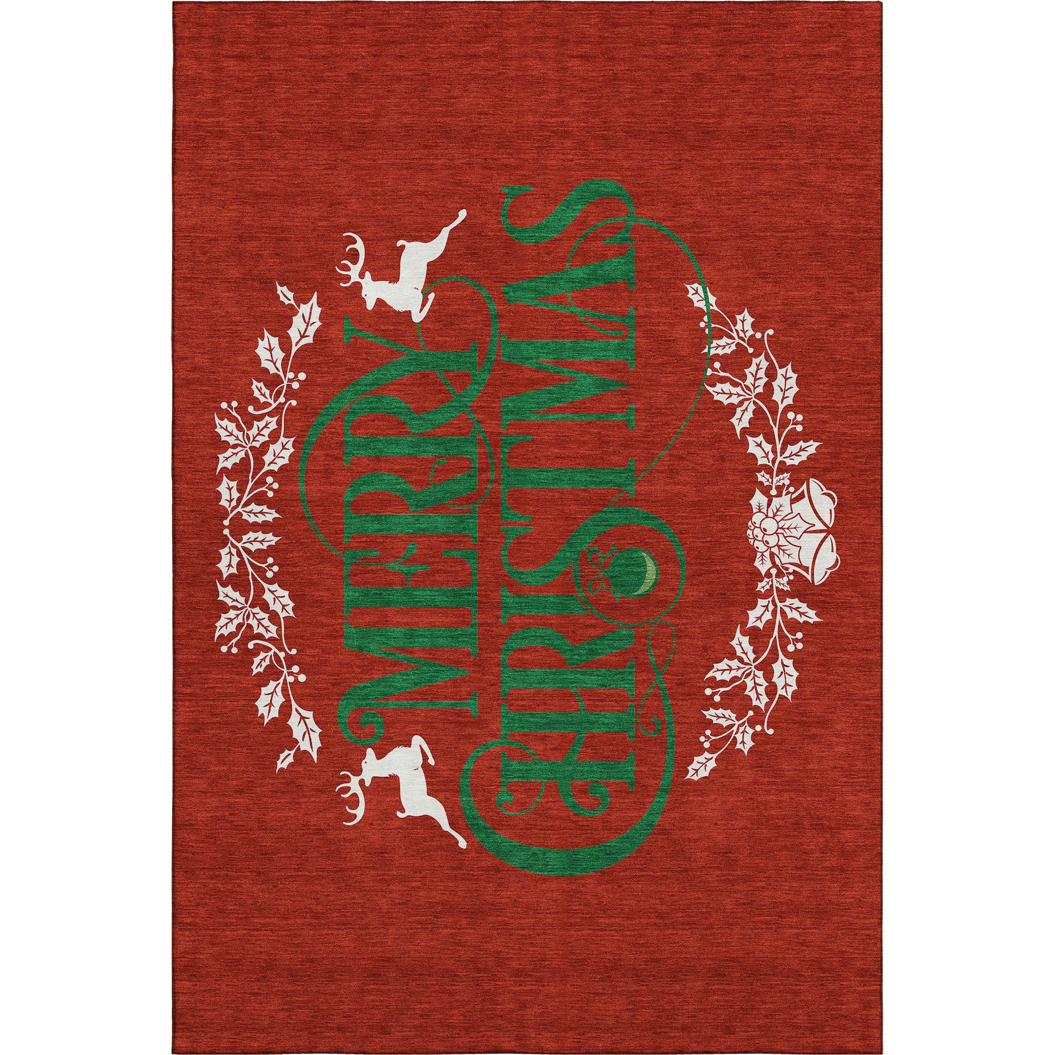 Bogota Machine Washable Holiday Ruby Red Rug 2'6" x 3'10" #shape_Rectangle