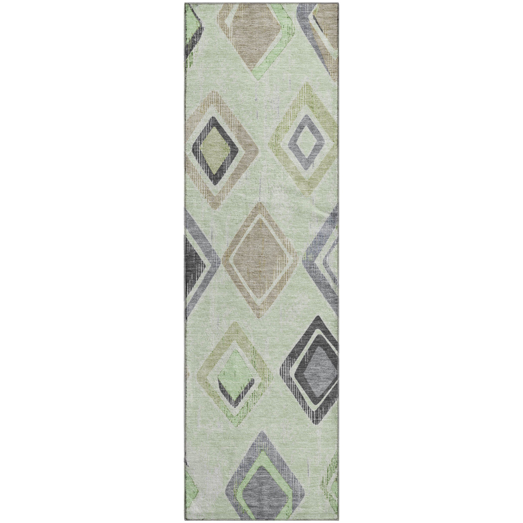 Lucerne Machine Washable Transitional Aloe Green Rug 2'3" x 7'6" #shape_Runner
