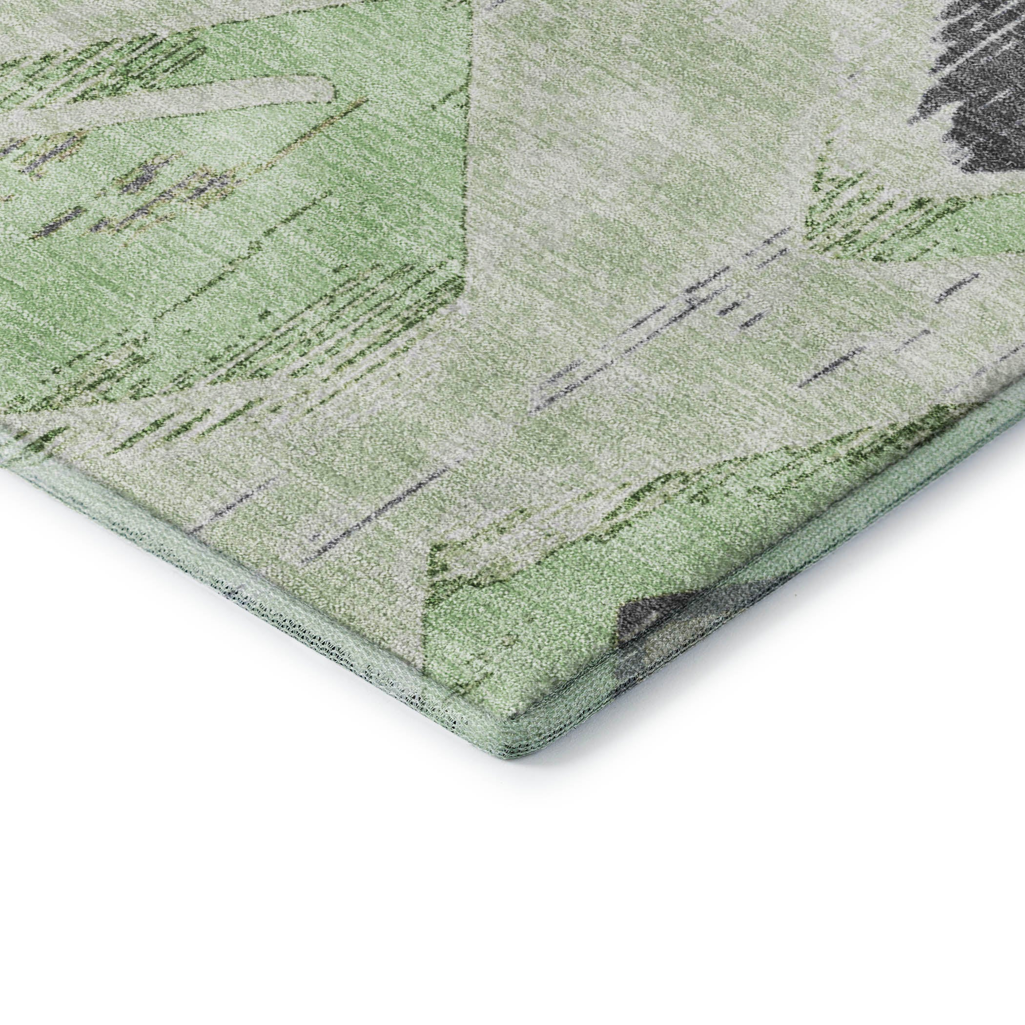 Lucerne Machine Washable Transitional Aloe Green Rug 1'8" x 2'6" #shape_Rectangle