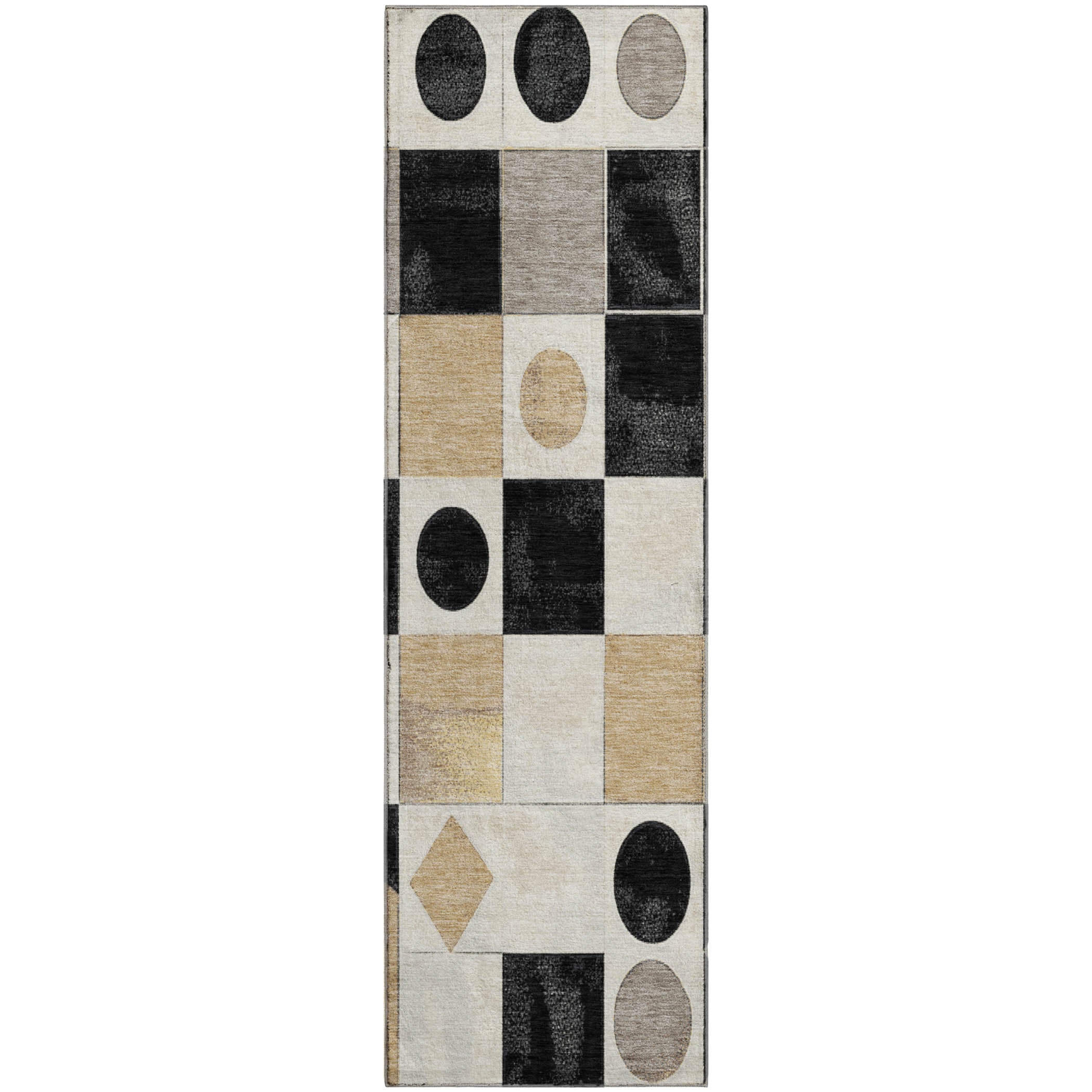 Istanbul Machine Washable Transitional Black Rug 2'3" x 7'6" #shape_Runner