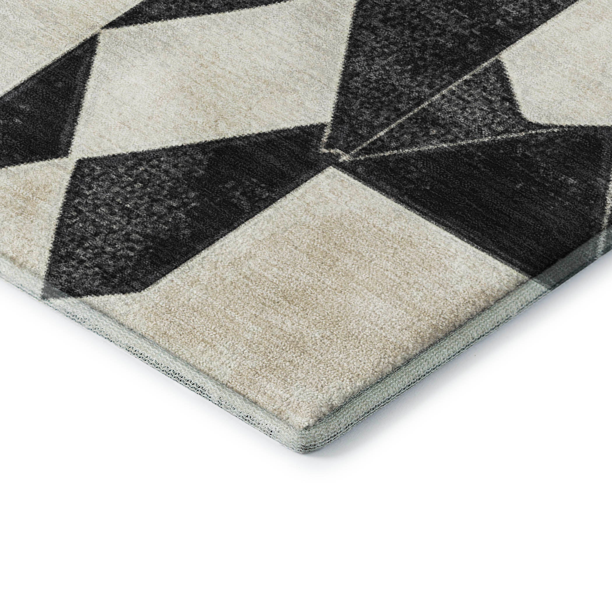 Istanbul Machine Washable Transitional Black Rug 1'8" x 2'6" #shape_Rectangle