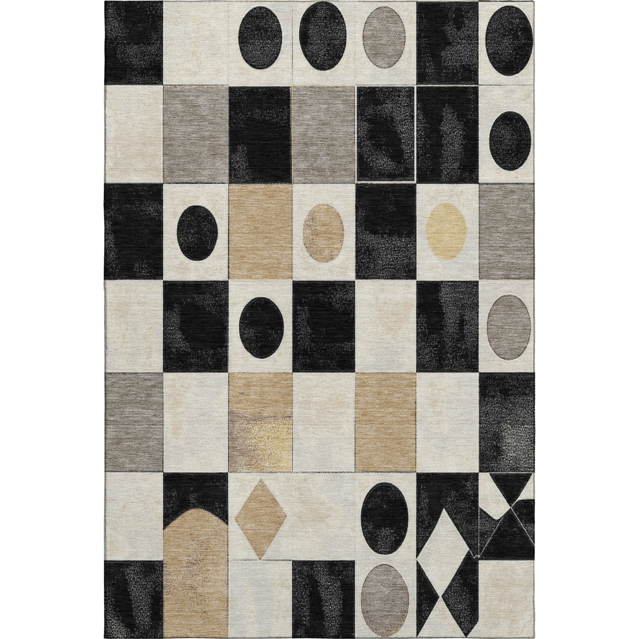 Istanbul Machine Washable Transitional Black Rug 2'6" x 3'10" #shape_Rectangle