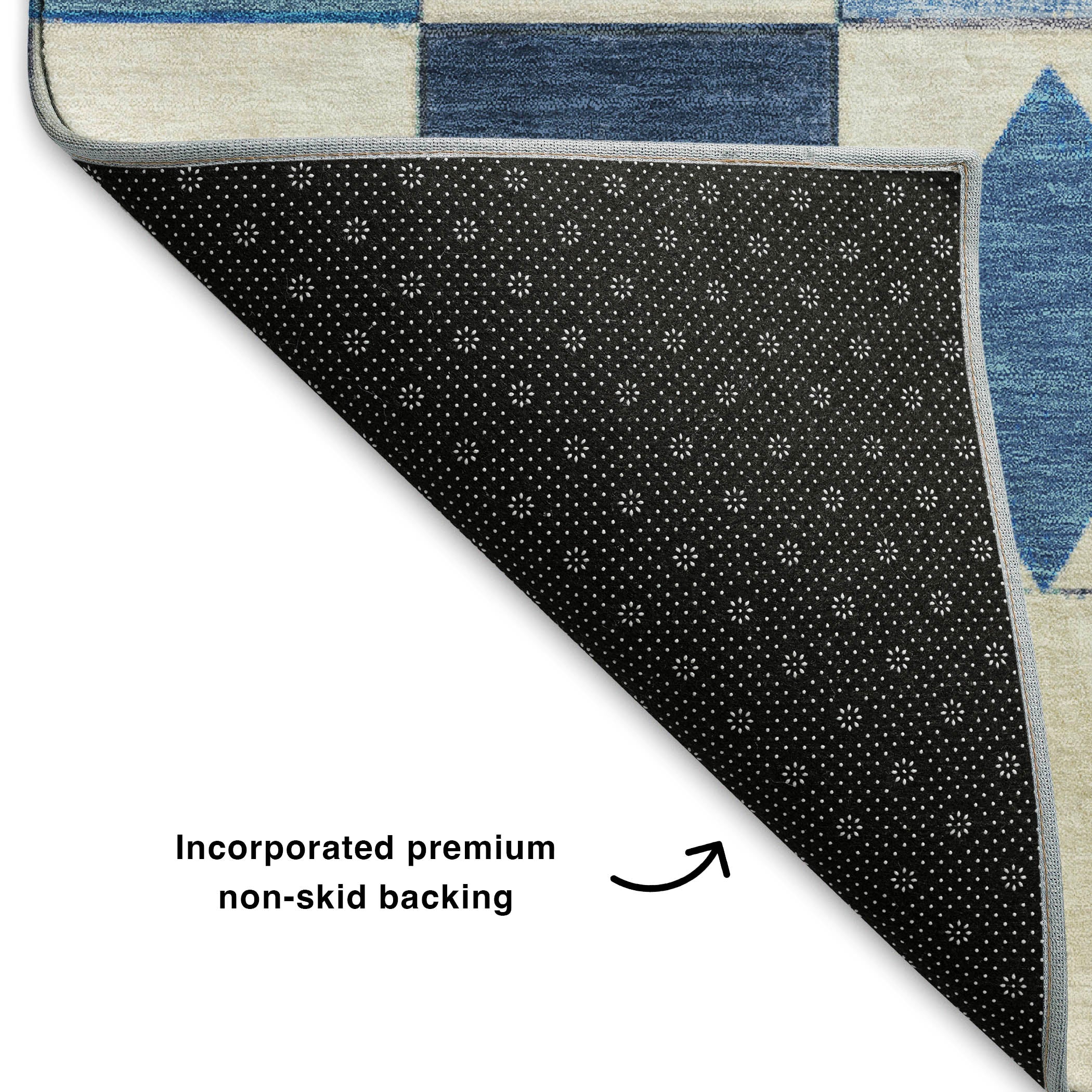 Istanbul Machine Washable Transitional Blue Rug 1'8" x 2'6" #shape_Rectangle