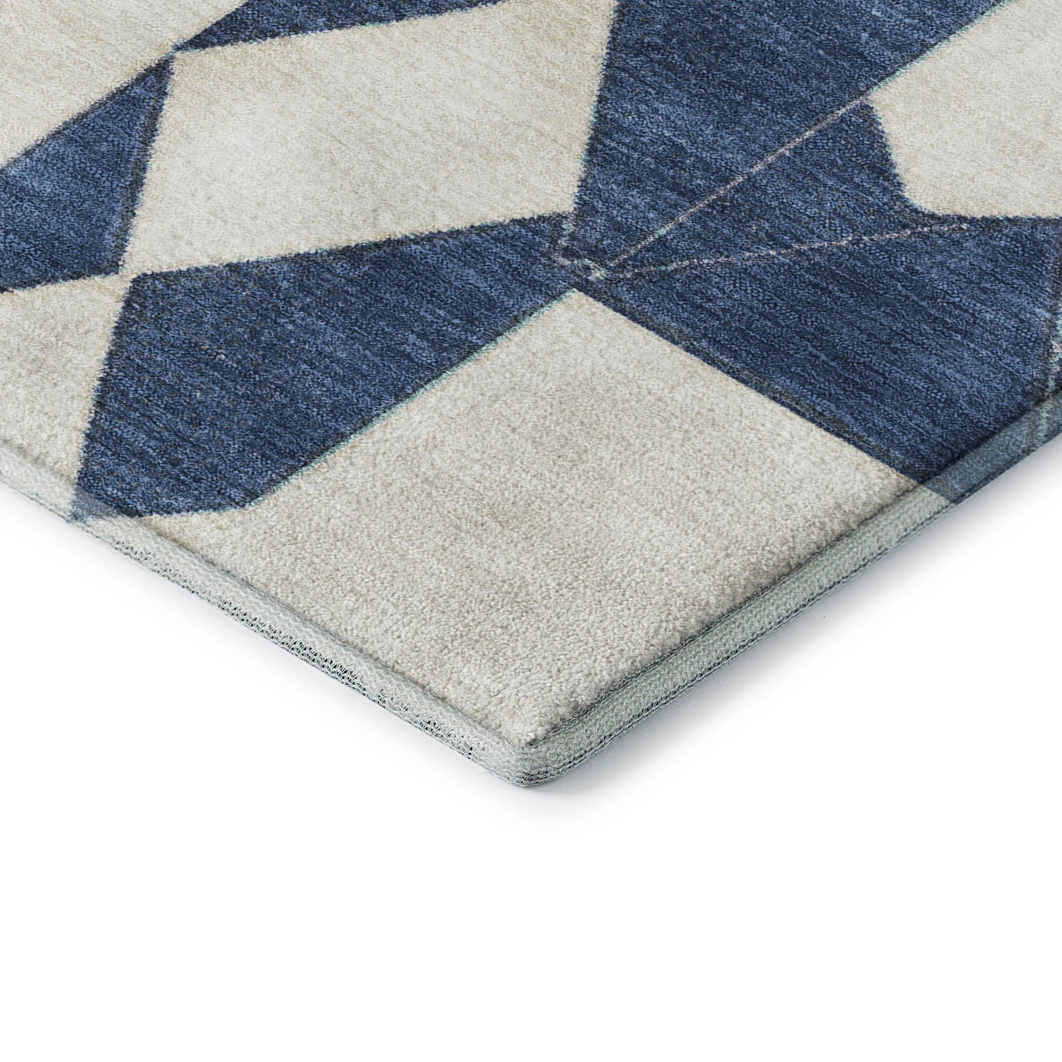 Istanbul Machine Washable Transitional Blue Rug 1'8" x 2'6" #shape_Rectangle
