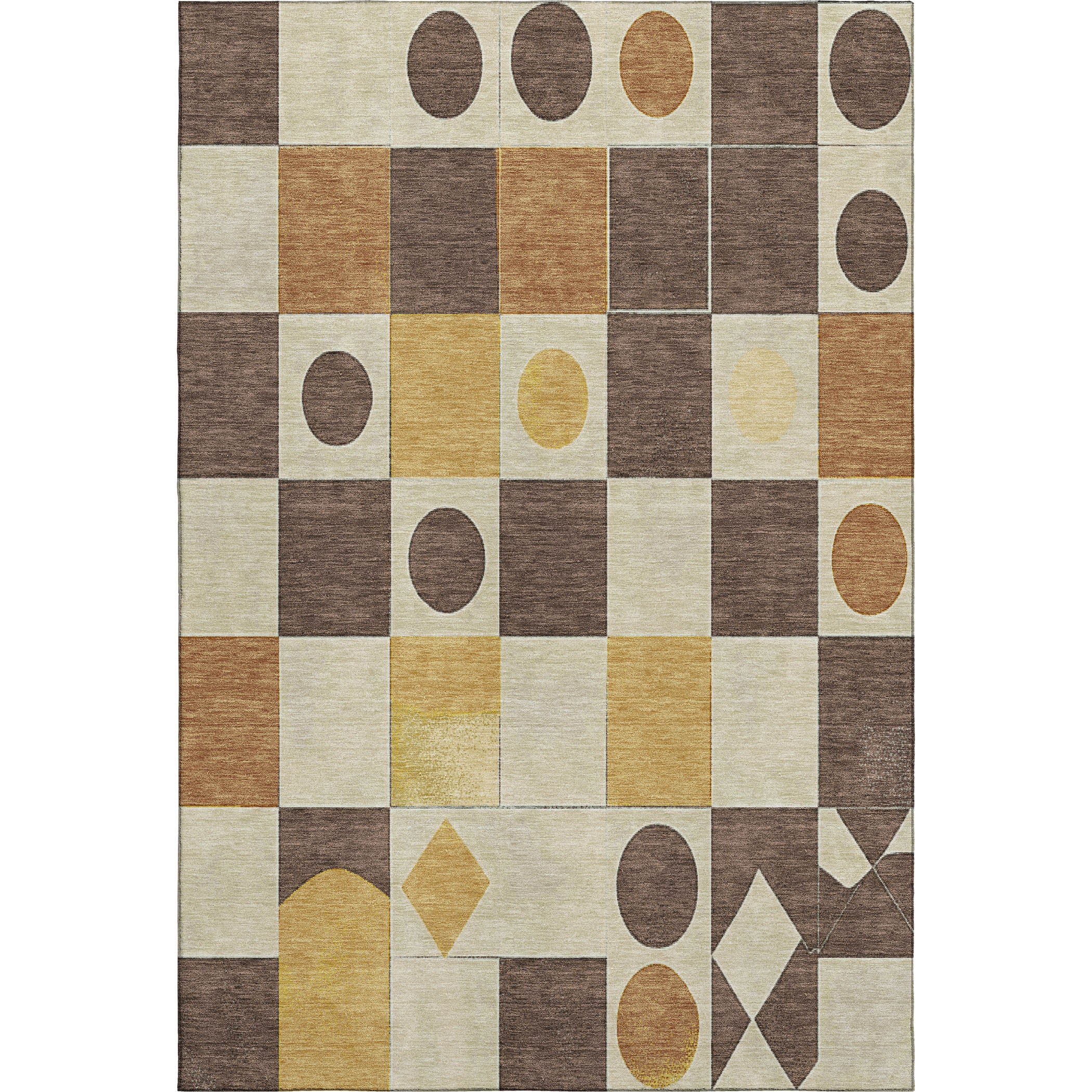 Istanbul Machine Washable Transitional Brown Rug 2'6" x 3'10" #shape_Rectangle