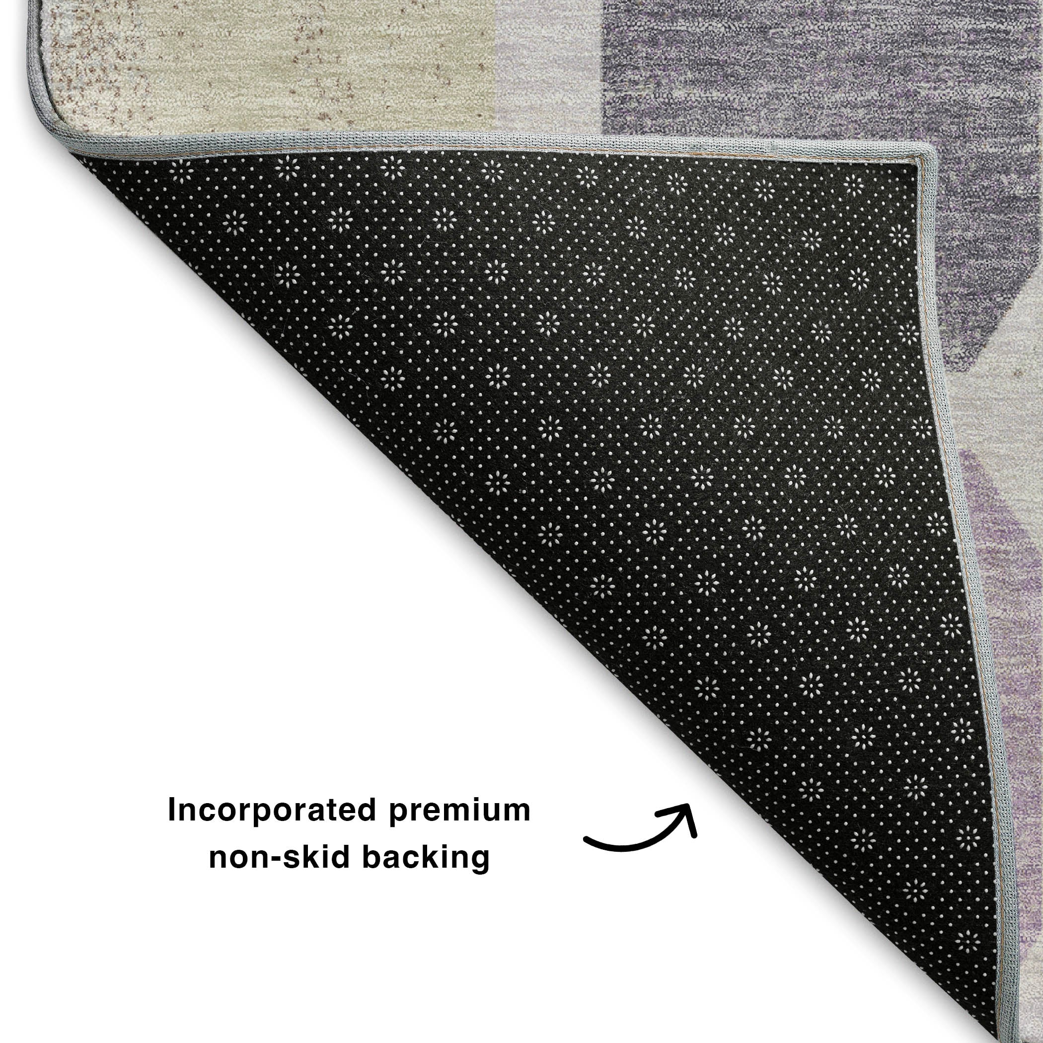 Dublin Machine Washable Transitional Lavender Purple Rug 1'8" x 2'6" #shape_Rectangle