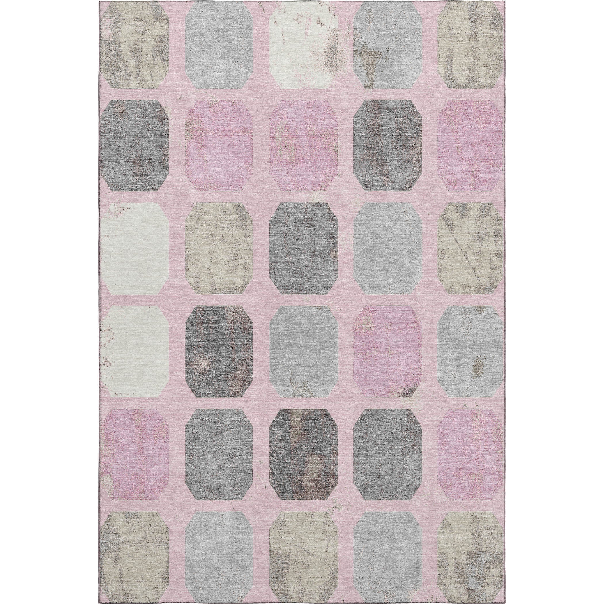 Dublin Machine Washable Transitional Pink Rug 2'6" x 3'10" #shape_Rectangle