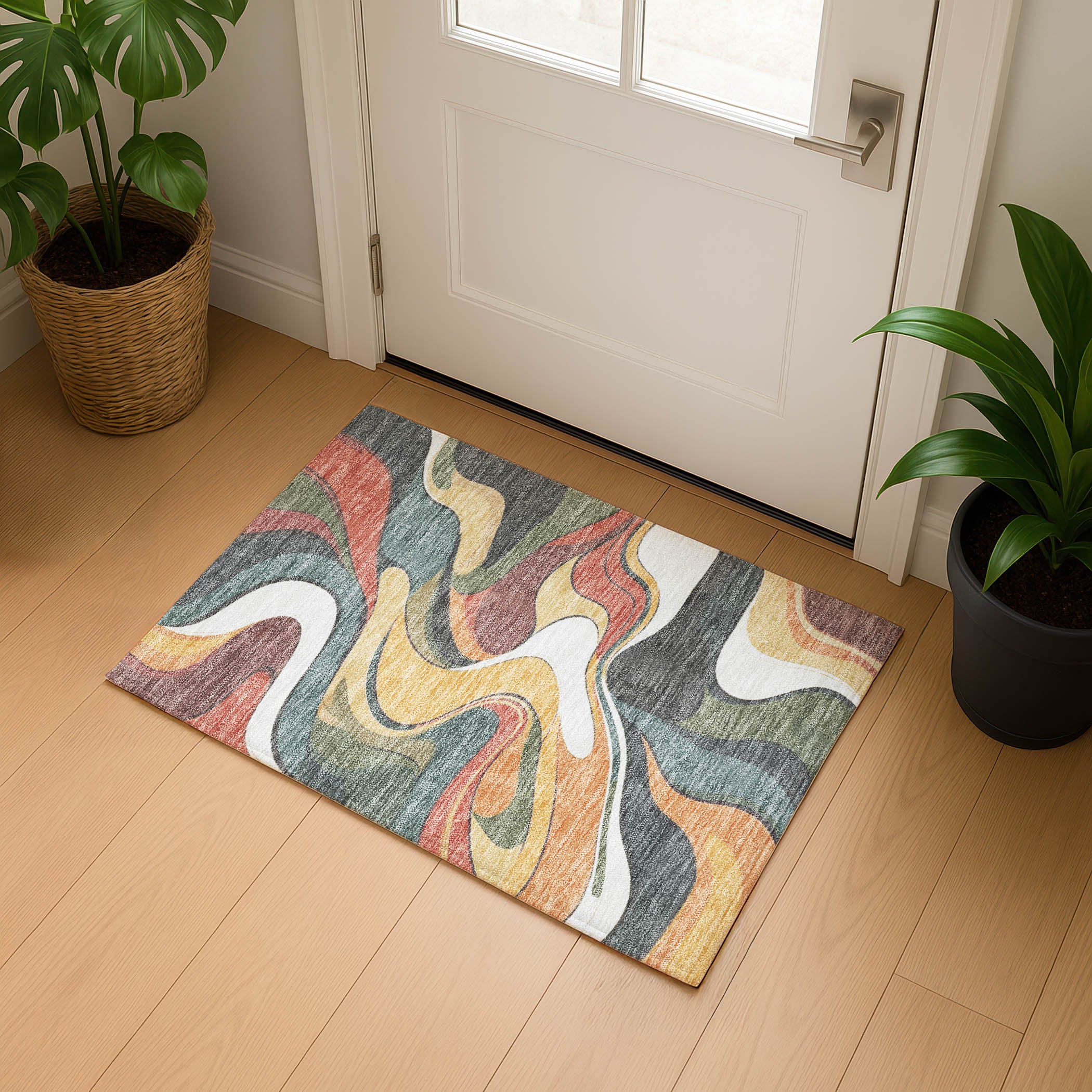 Reykjavik Machine Washable Transitional Gold Rug 1'8" x 2'6" #shape_Rectangle