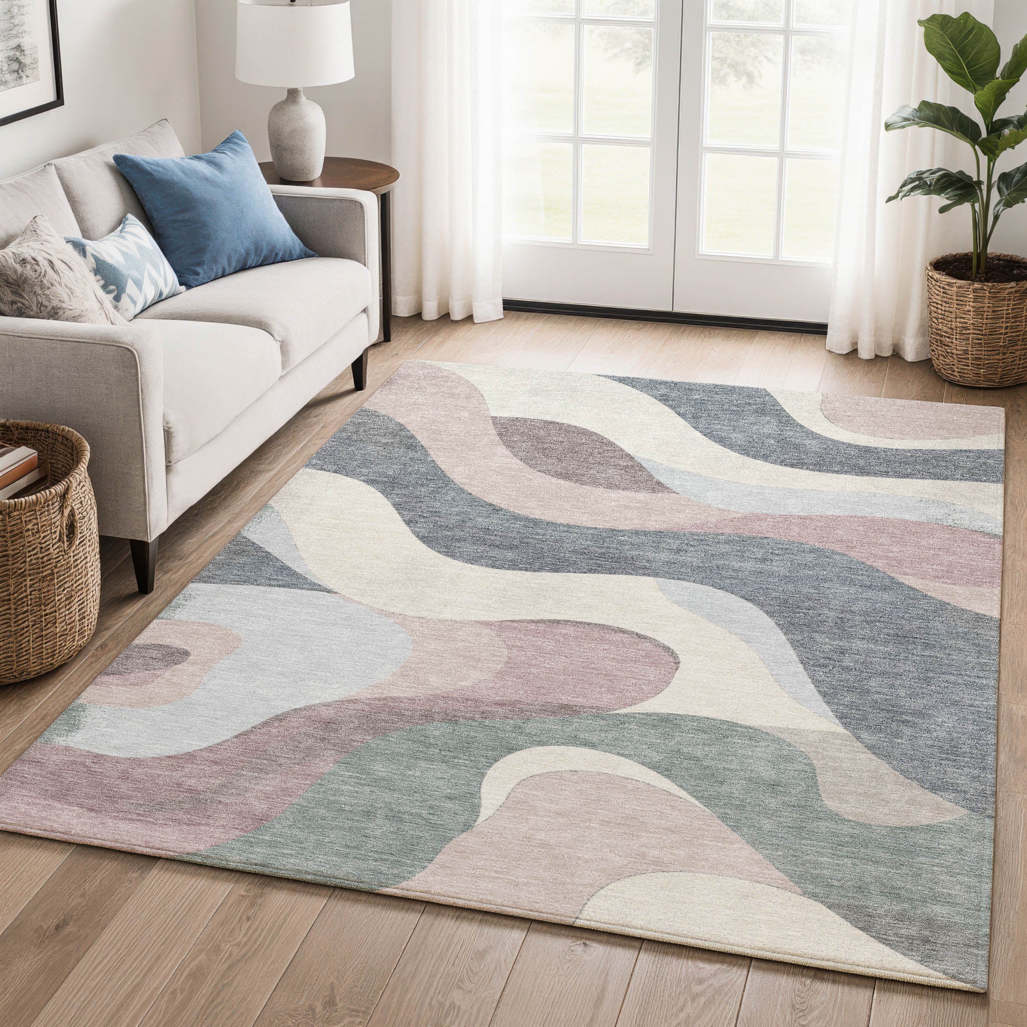 Reykjavik Machine Washable Transitional Blush Pink Rug 2'6" x 3'10" #shape_Rectangle