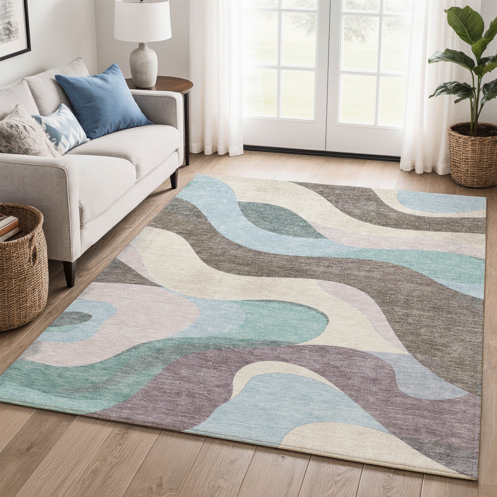 Reykjavik Machine Washable Transitional Taupe Brown Rug 2'6" x 3'10" #shape_Rectangle
