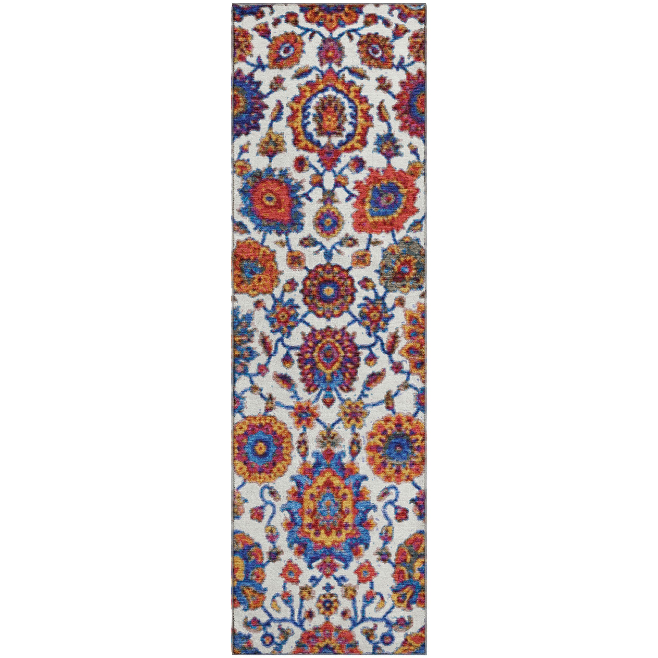 Seoul Machine Washable Traditional Red Rug 2'3" x 7'6" #shape_Runner